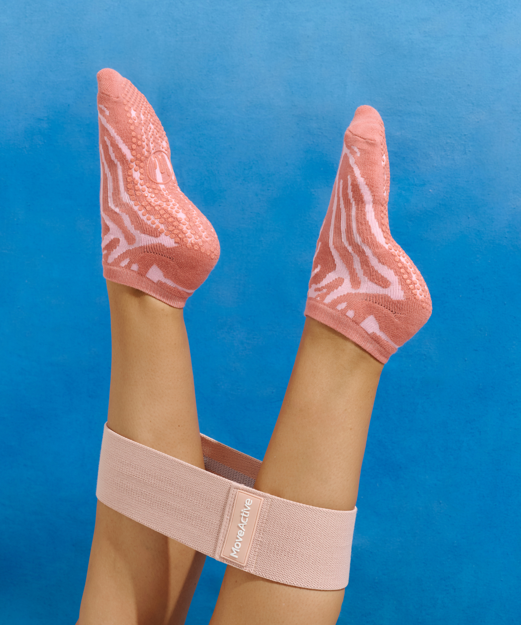 Low Rise Grip Socks - Grapefruit Coral