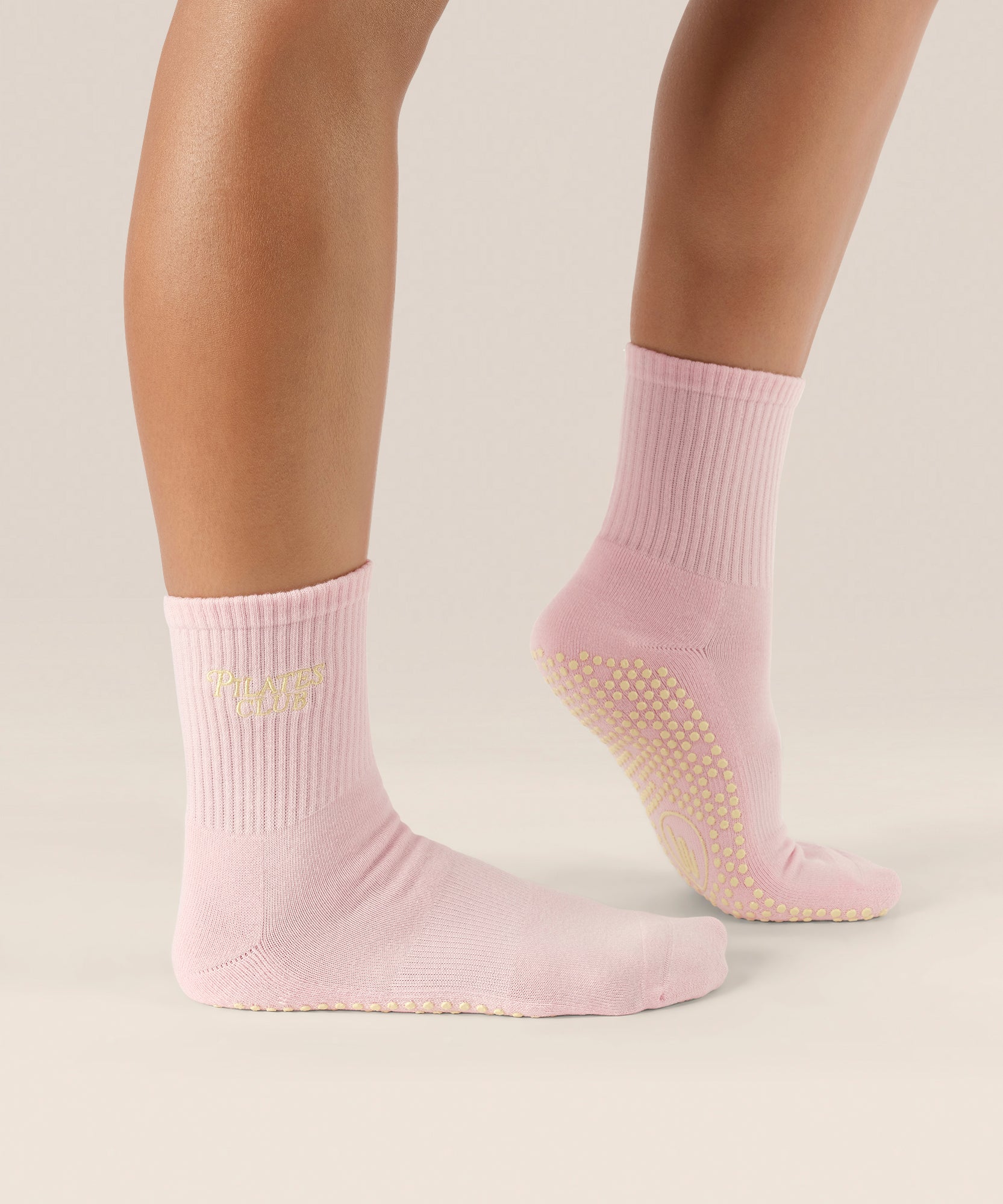 Crew Grip Socks - Pilates Club Pink