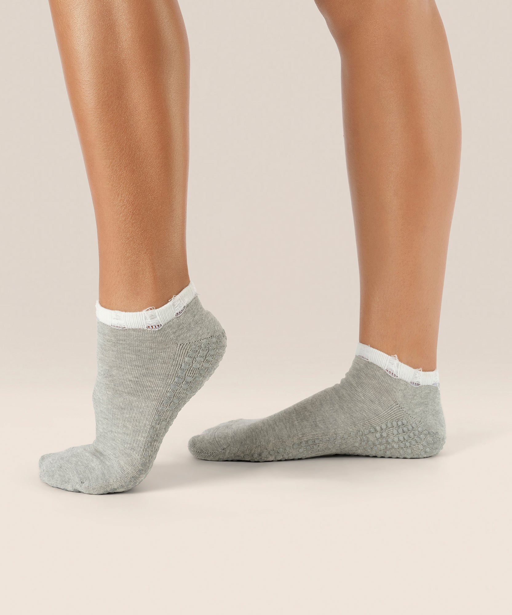 Classic Low Rise Grip Socks - Marle Grey