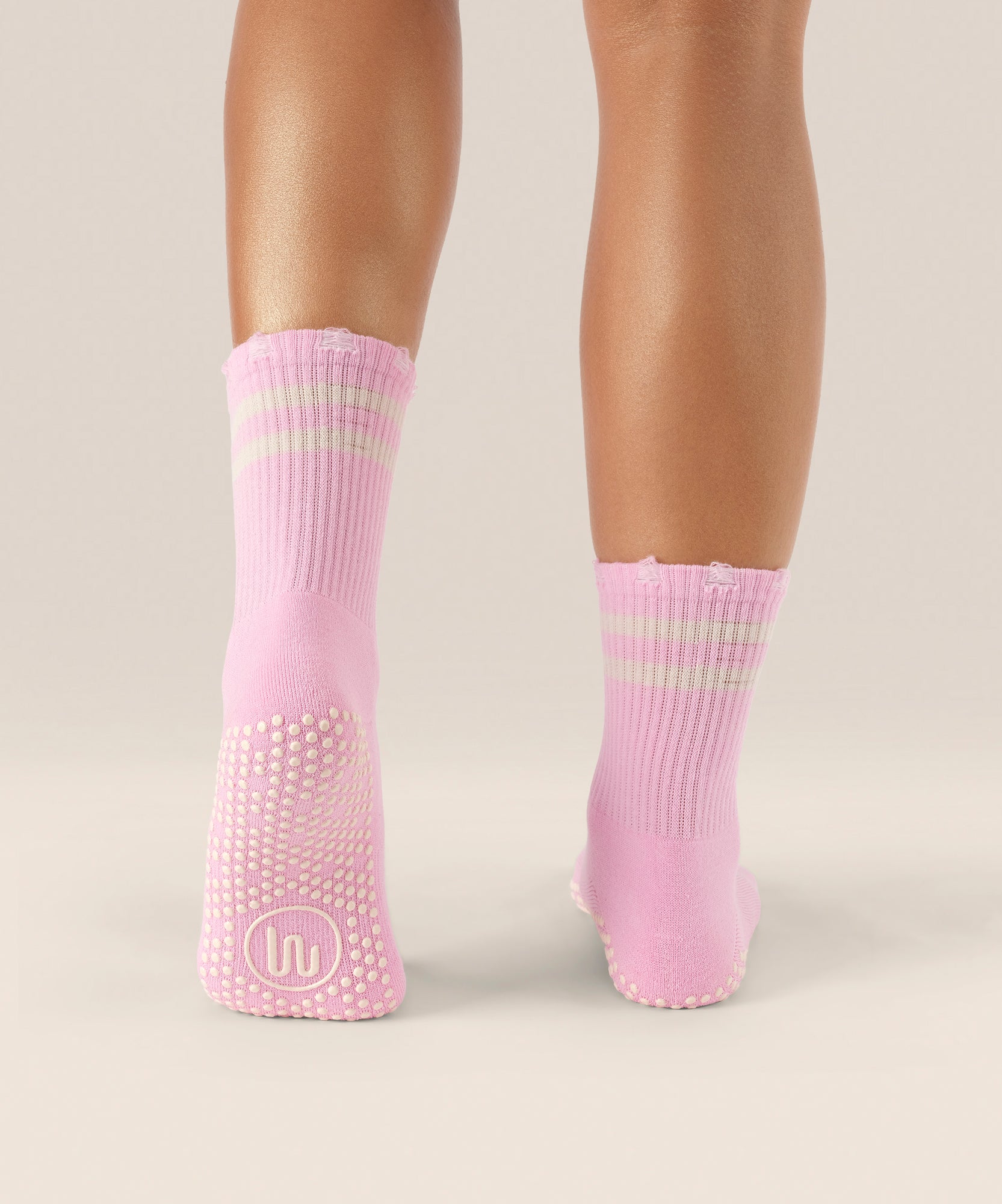 Crew Non Slip Grip Socks - Edgy Cool Pink