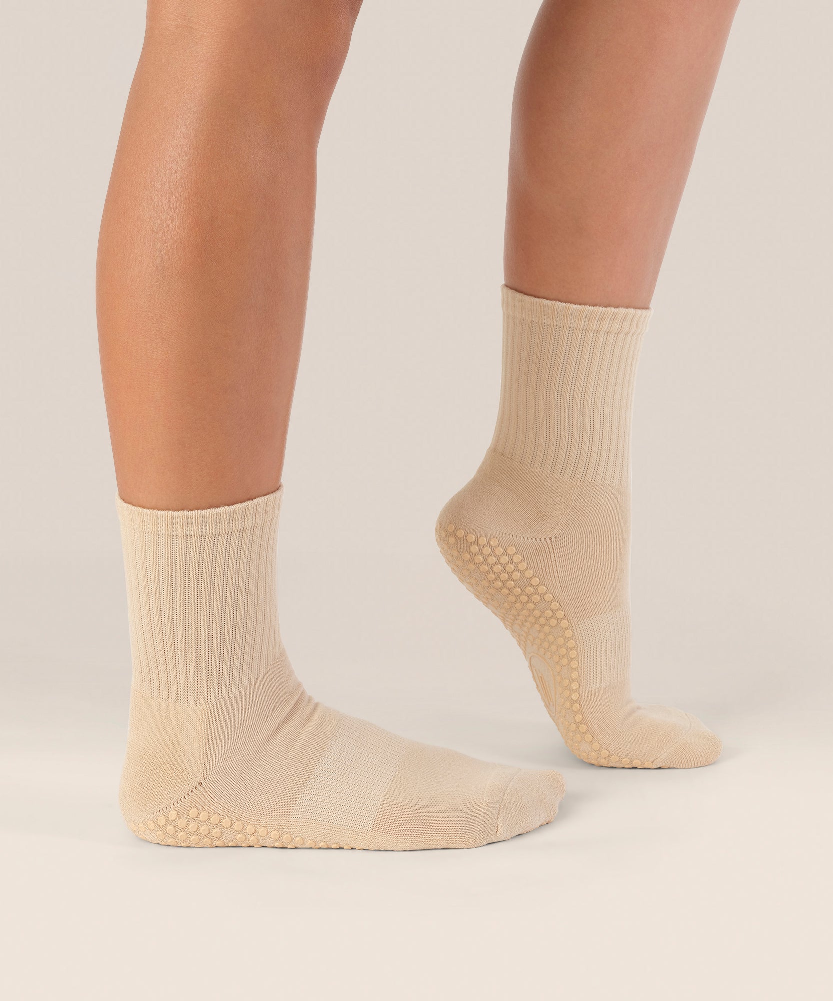 3 Pack Grip Sock Set - Almond