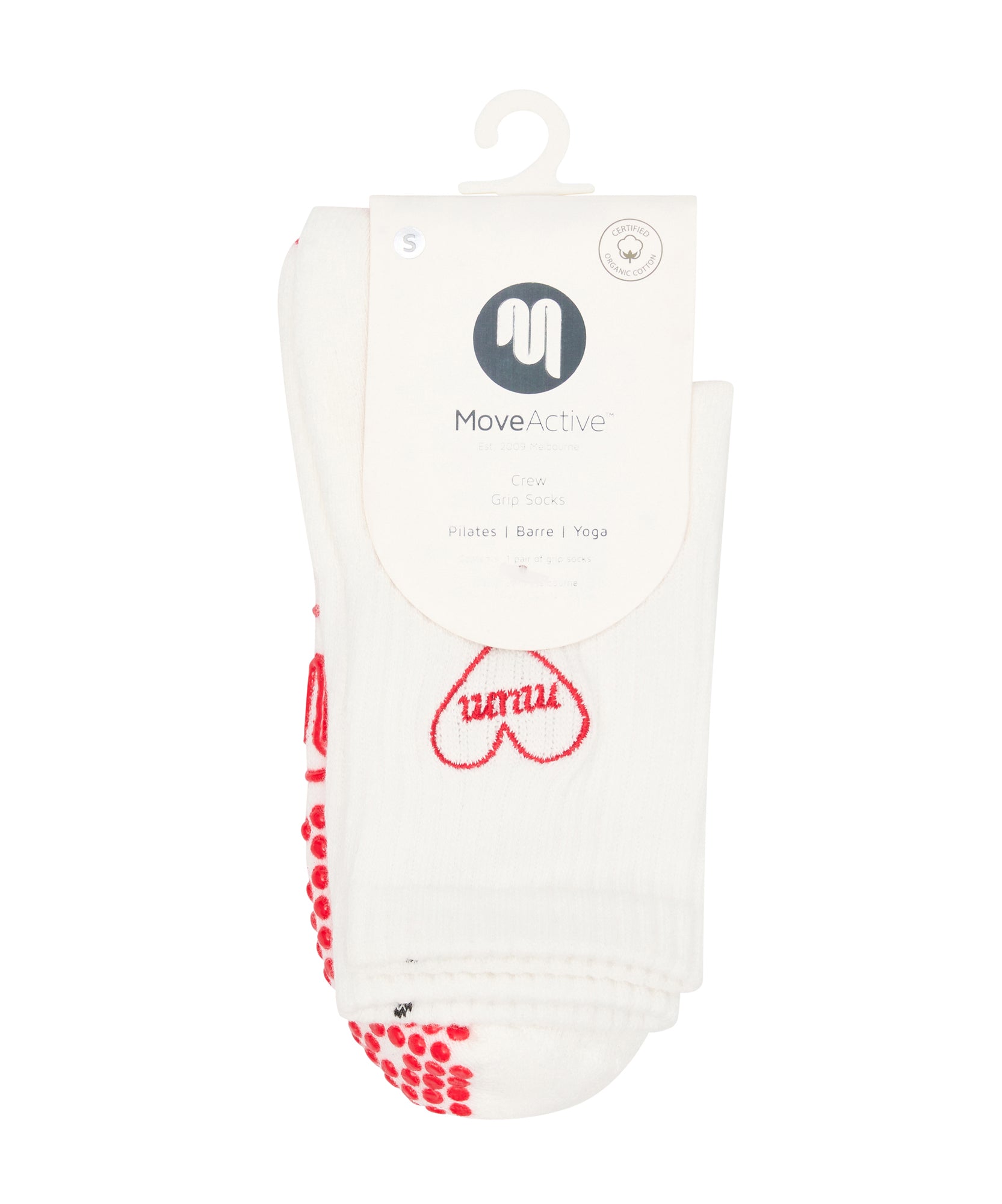 Crew Non Slip Grip Socks - Love Note