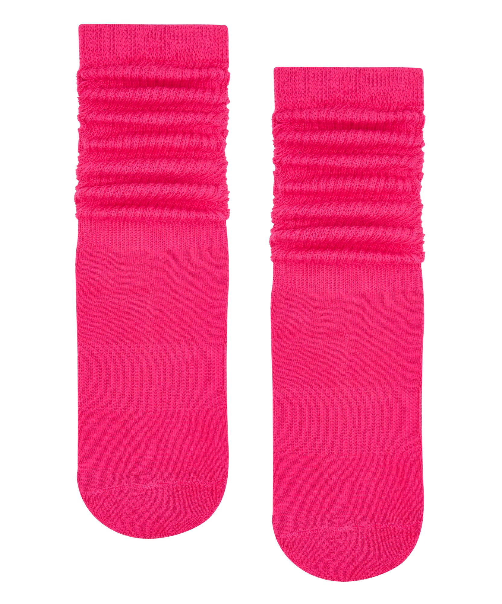 Scrunch Non Slip Grip Socks - Neon Pink High
