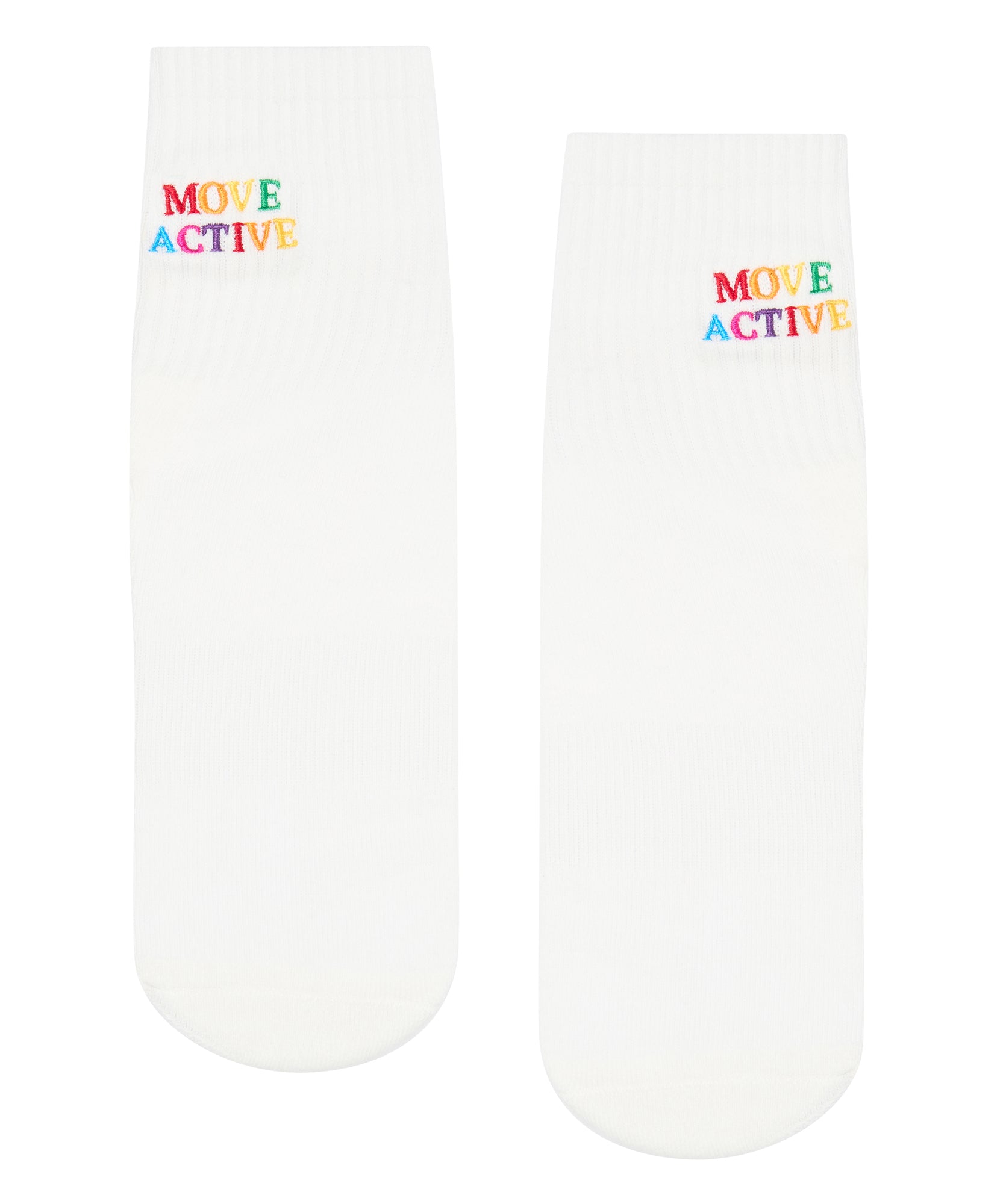 Crew Non Slip Grip Socks - Signature Rainbow Ivory