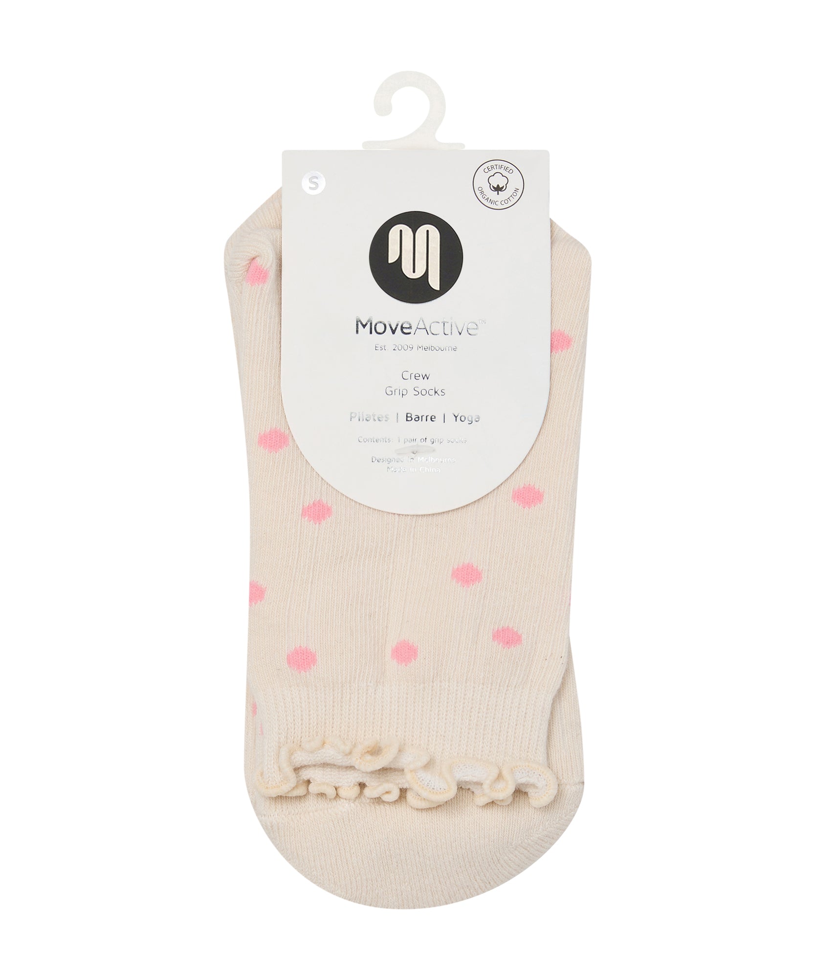 Crew Non Slip Grip Socks - Sweetheart Spots