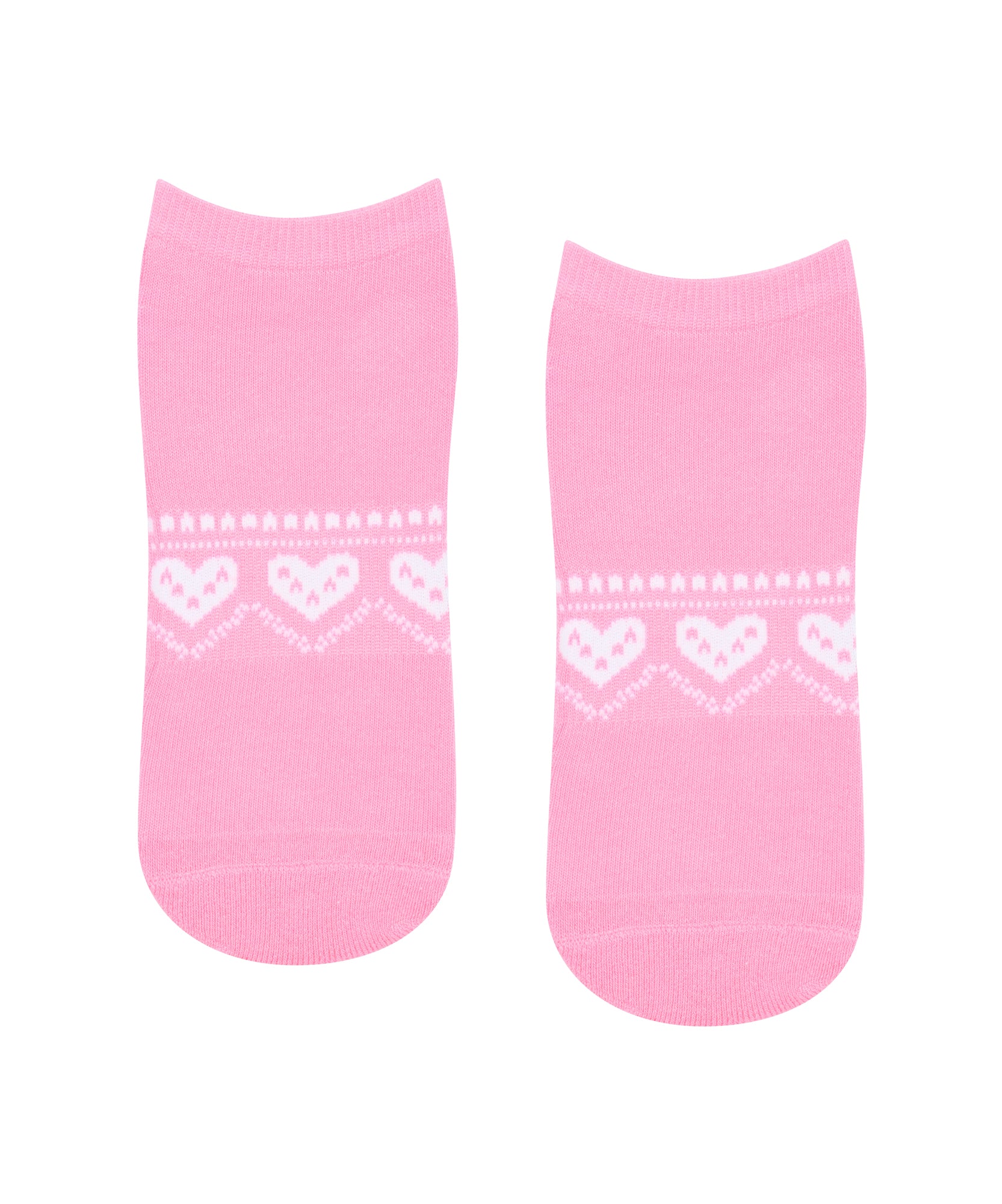 Classic Low Rise Grip Socks - Alpine Heart Rose