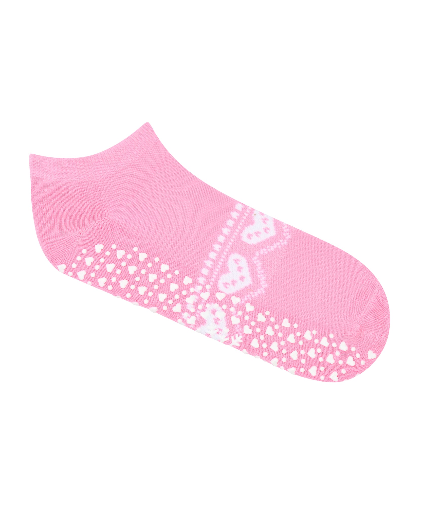 Classic Low Rise Grip Socks - Alpine Heart Rose