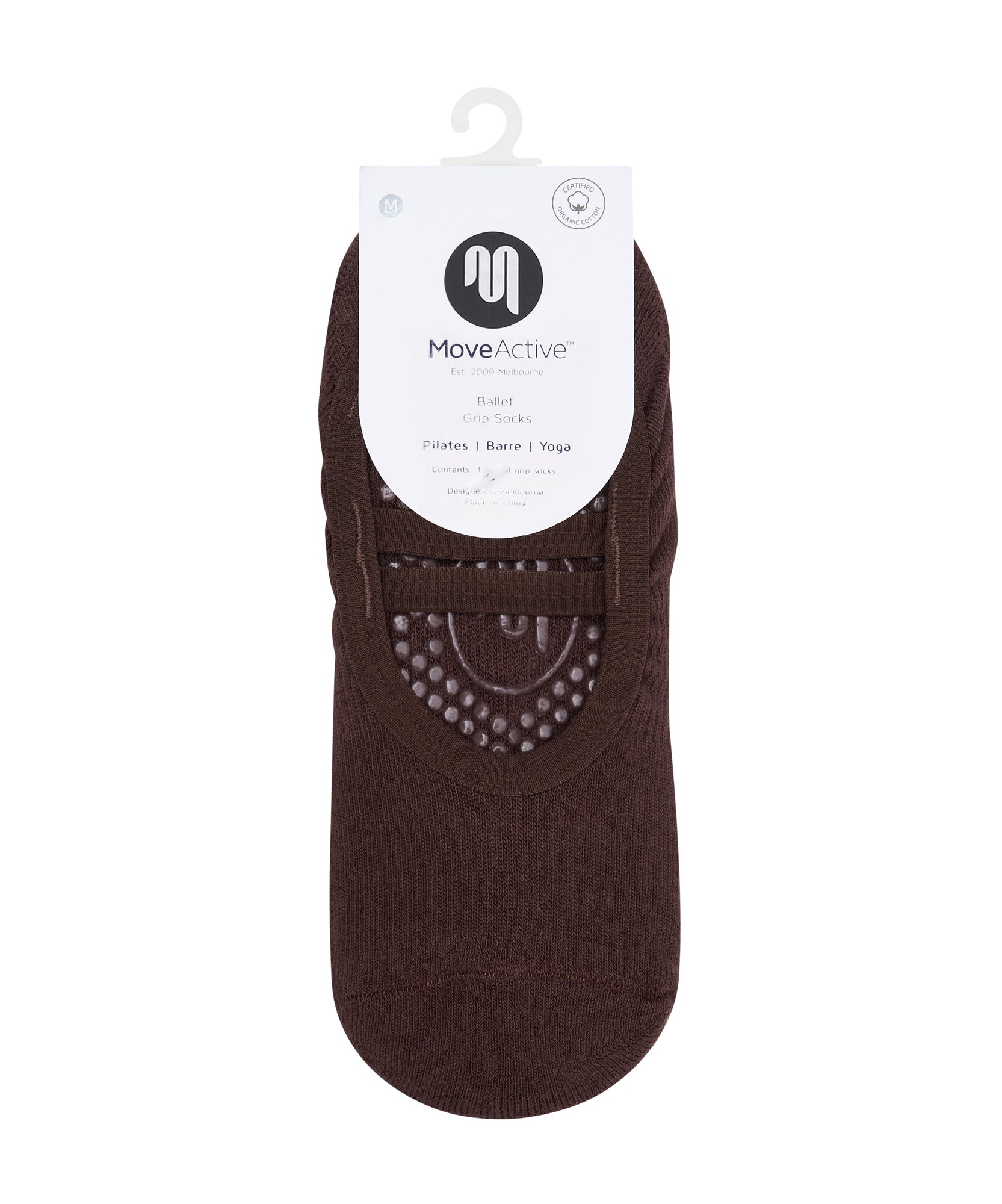 Ballet Non Slip Grip Socks - Espresso
