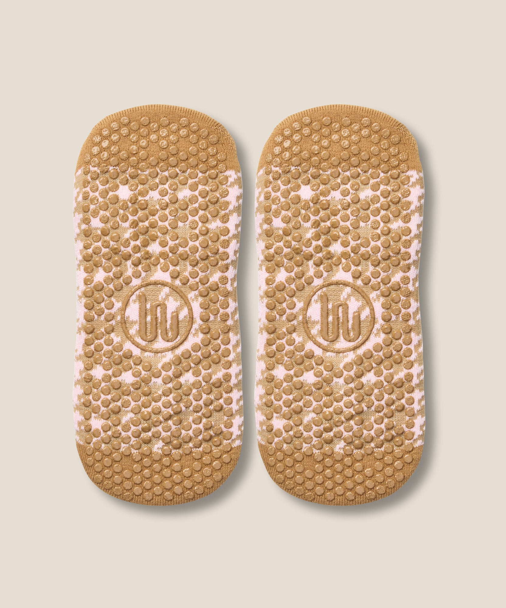 Low Rise Grip Socks - Houndstooth Blush