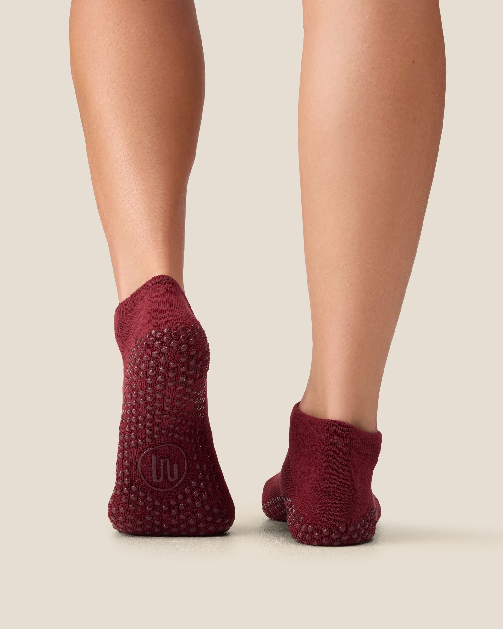 Low Rise Grip Socks - Cabernet
