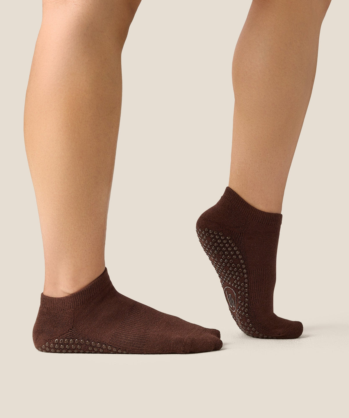 Low Rise Grip Socks - Espresso