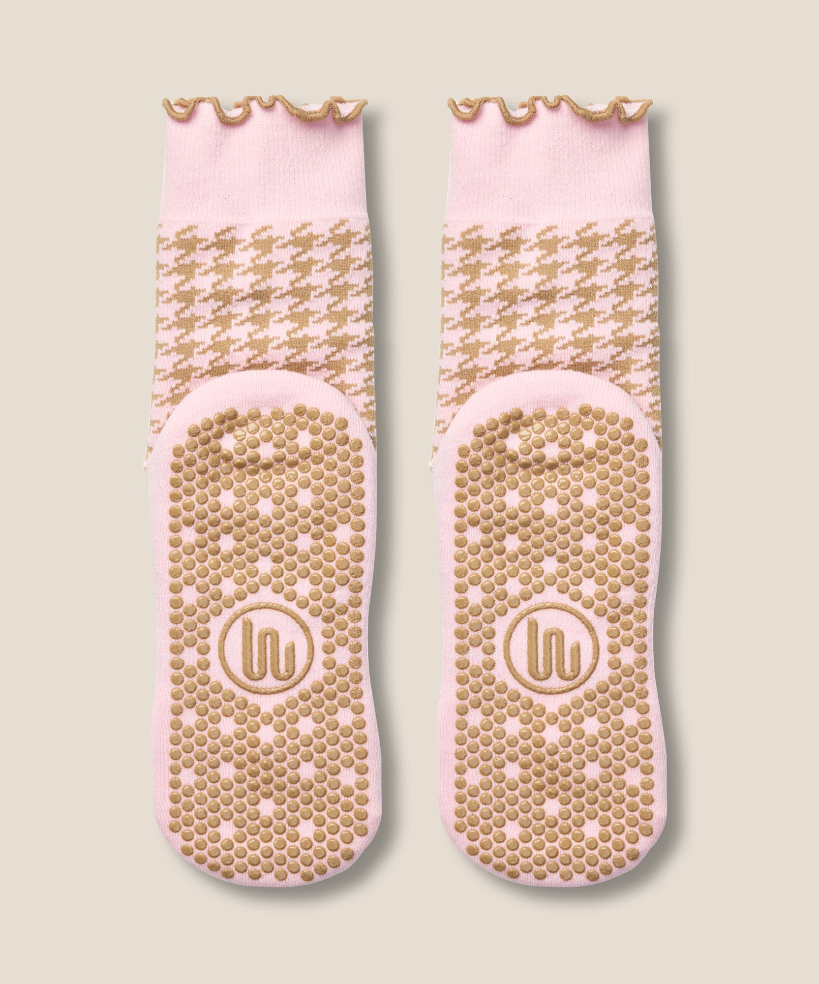 Crew Grip Socks - Houndstooth Blush