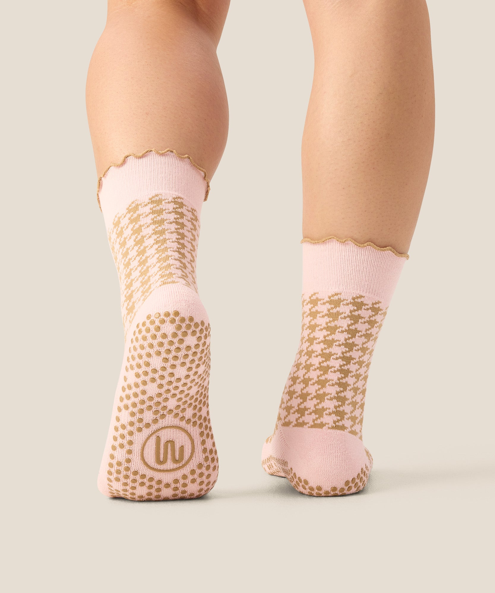 Crew Grip Socks - Houndstooth Blush