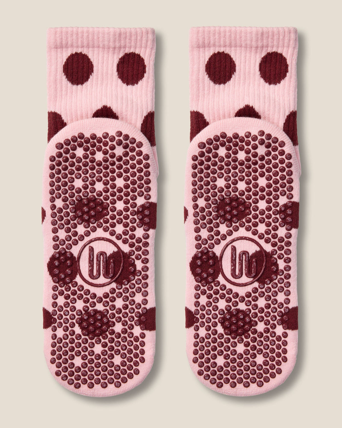 Crew Grip Socks - Polka Cabernet
