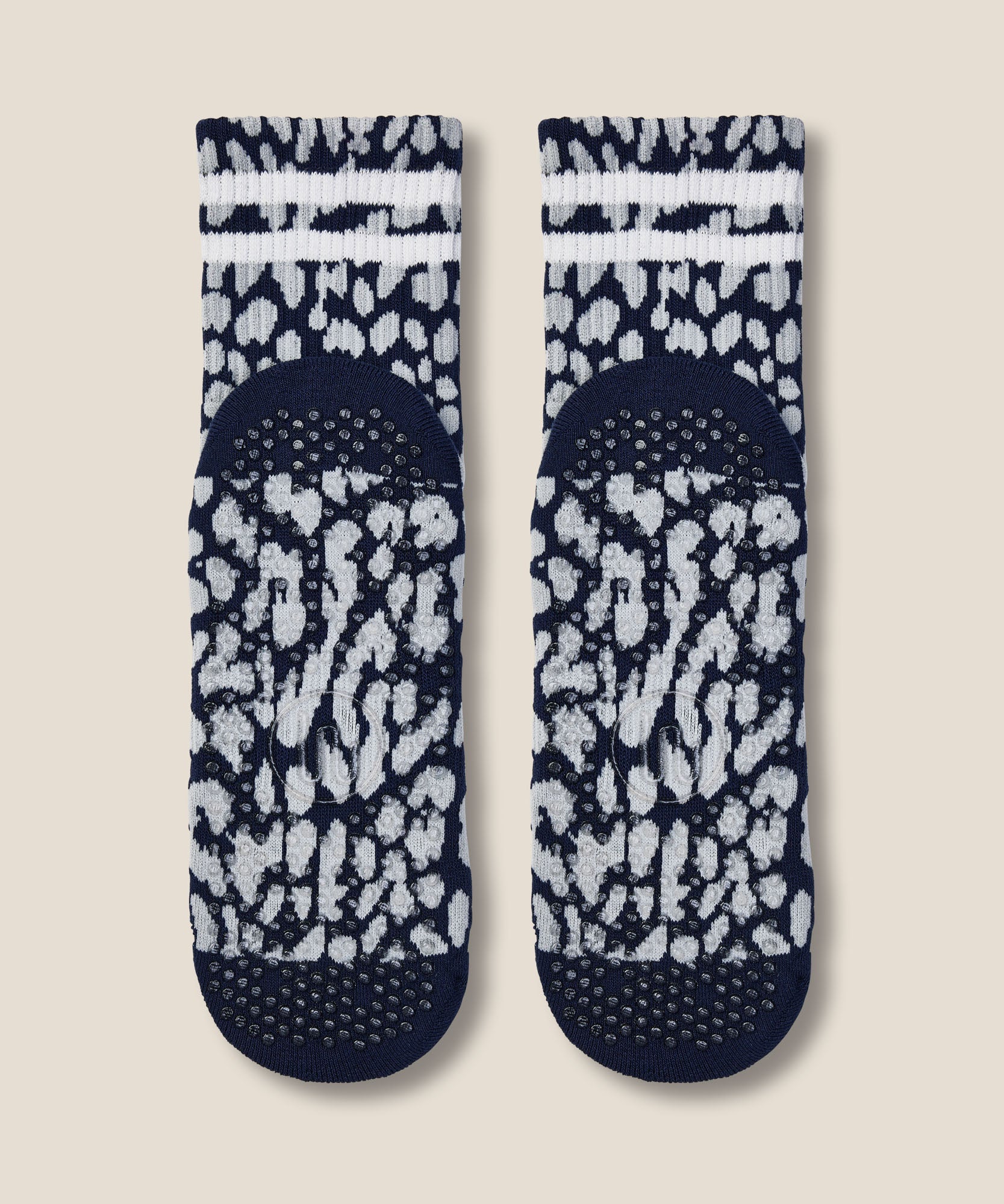 Crew Grip Socks - Cheetah Stripe Navy