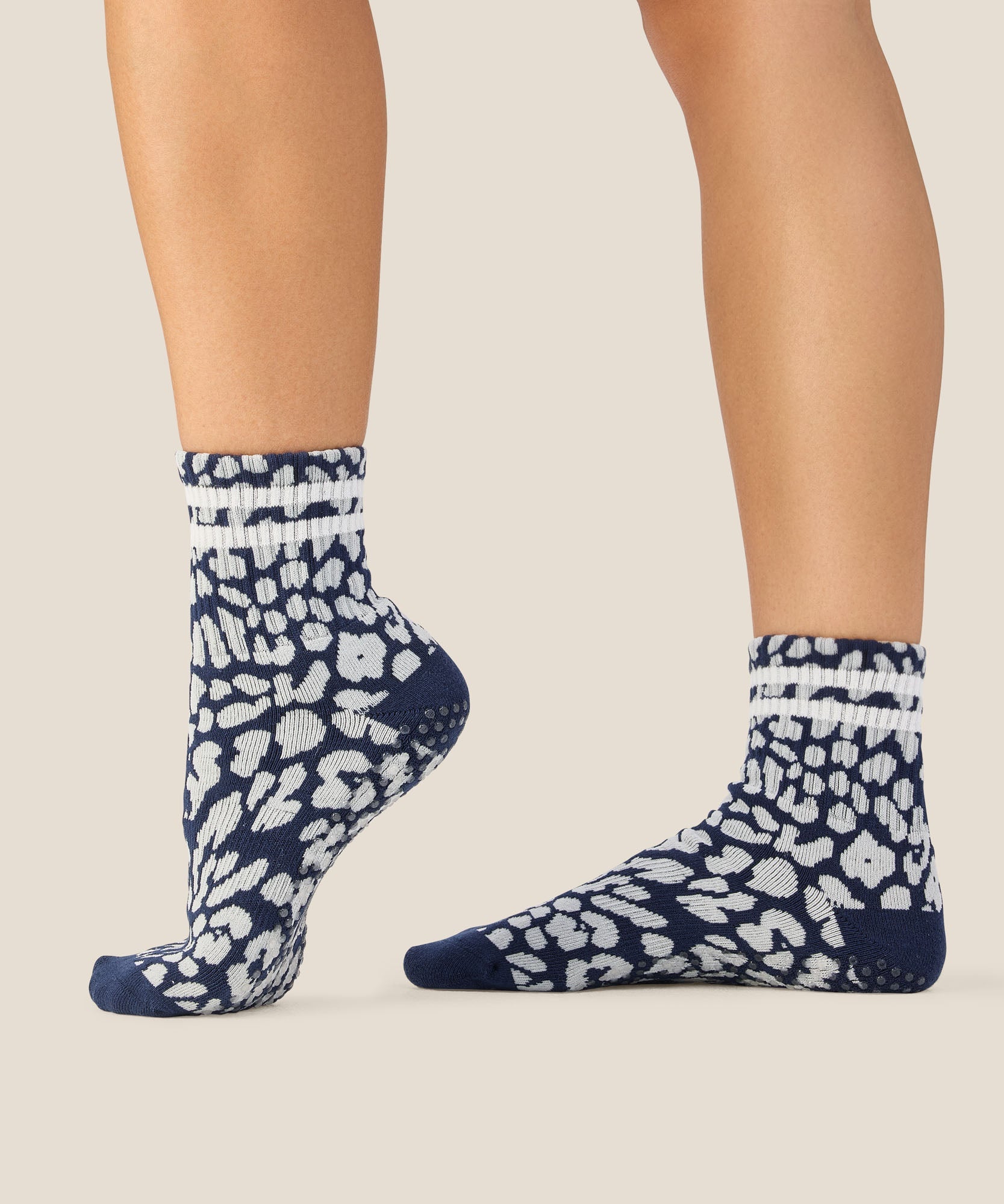 Crew Grip Socks - Cheetah Stripe Navy