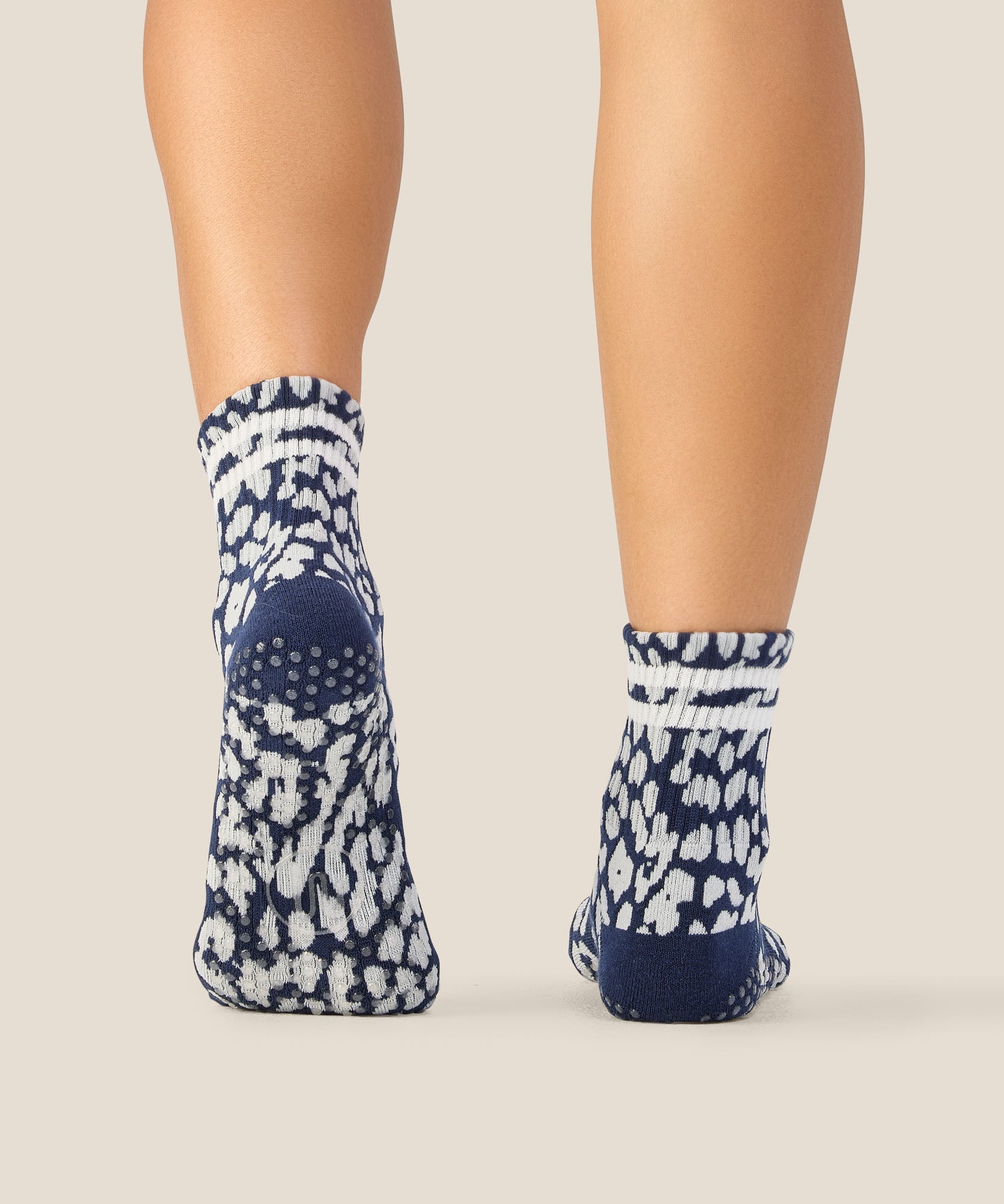 Crew Grip Socks - Cheetah Stripe Navy