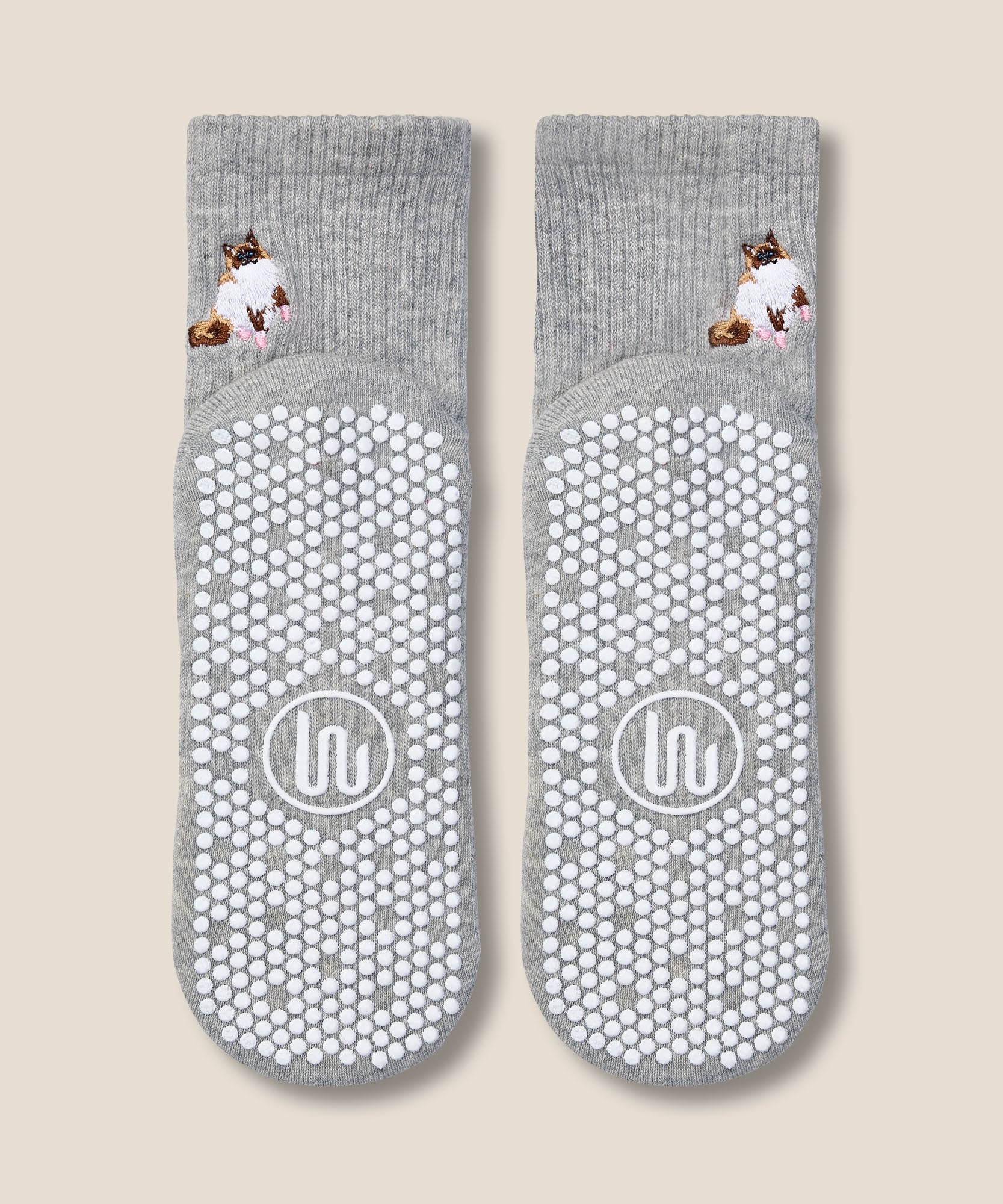 Crew Grip Socks - Ragdoll Cat Grey Marle