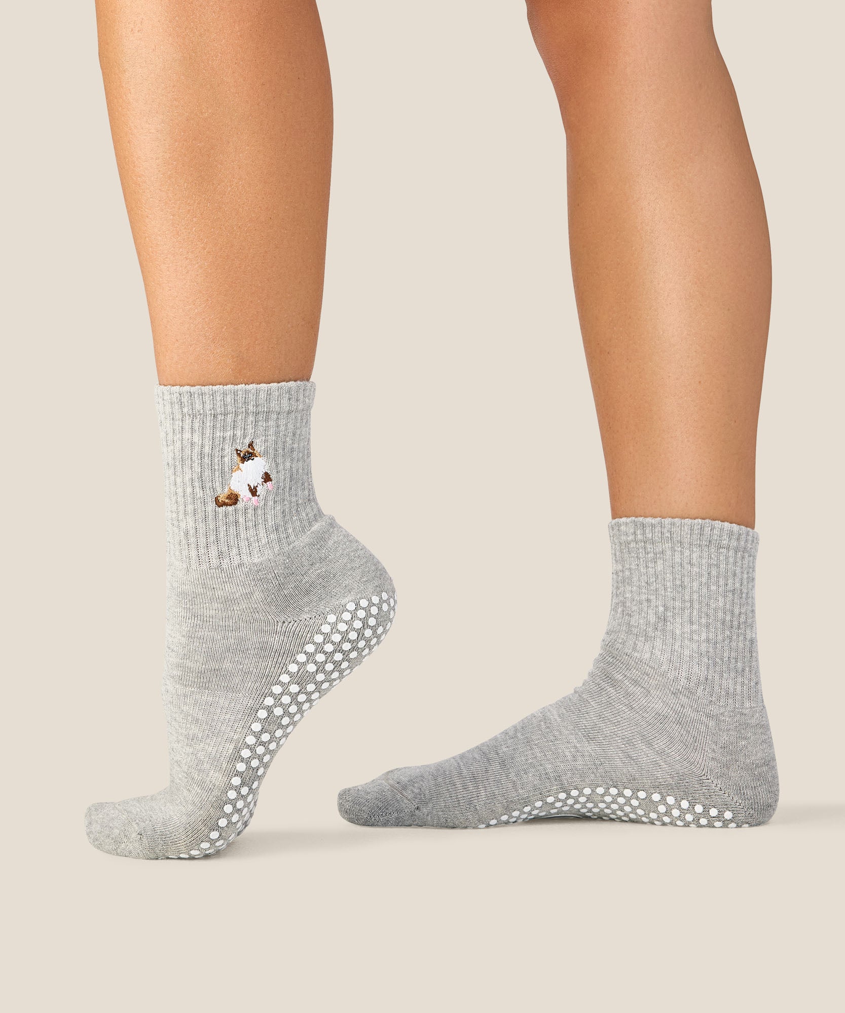 Crew Grip Socks - Ragdoll Cat Grey Marle