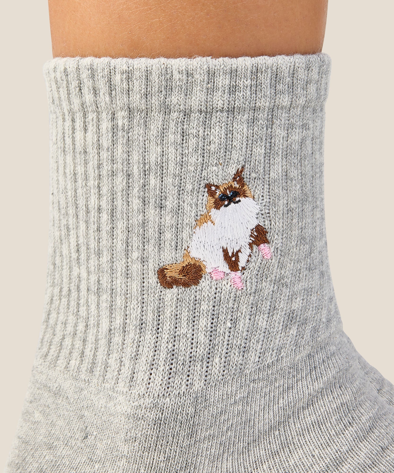 Crew Grip Socks - Ragdoll Cat Grey Marle