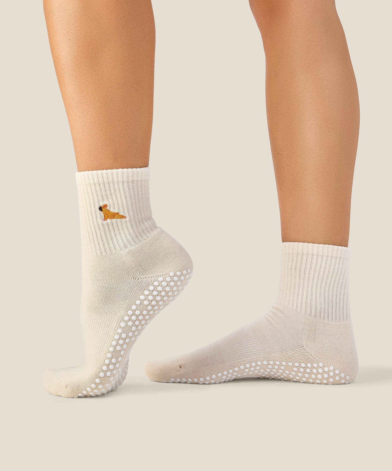 Crew Grip Socks - French Bulldog Oat