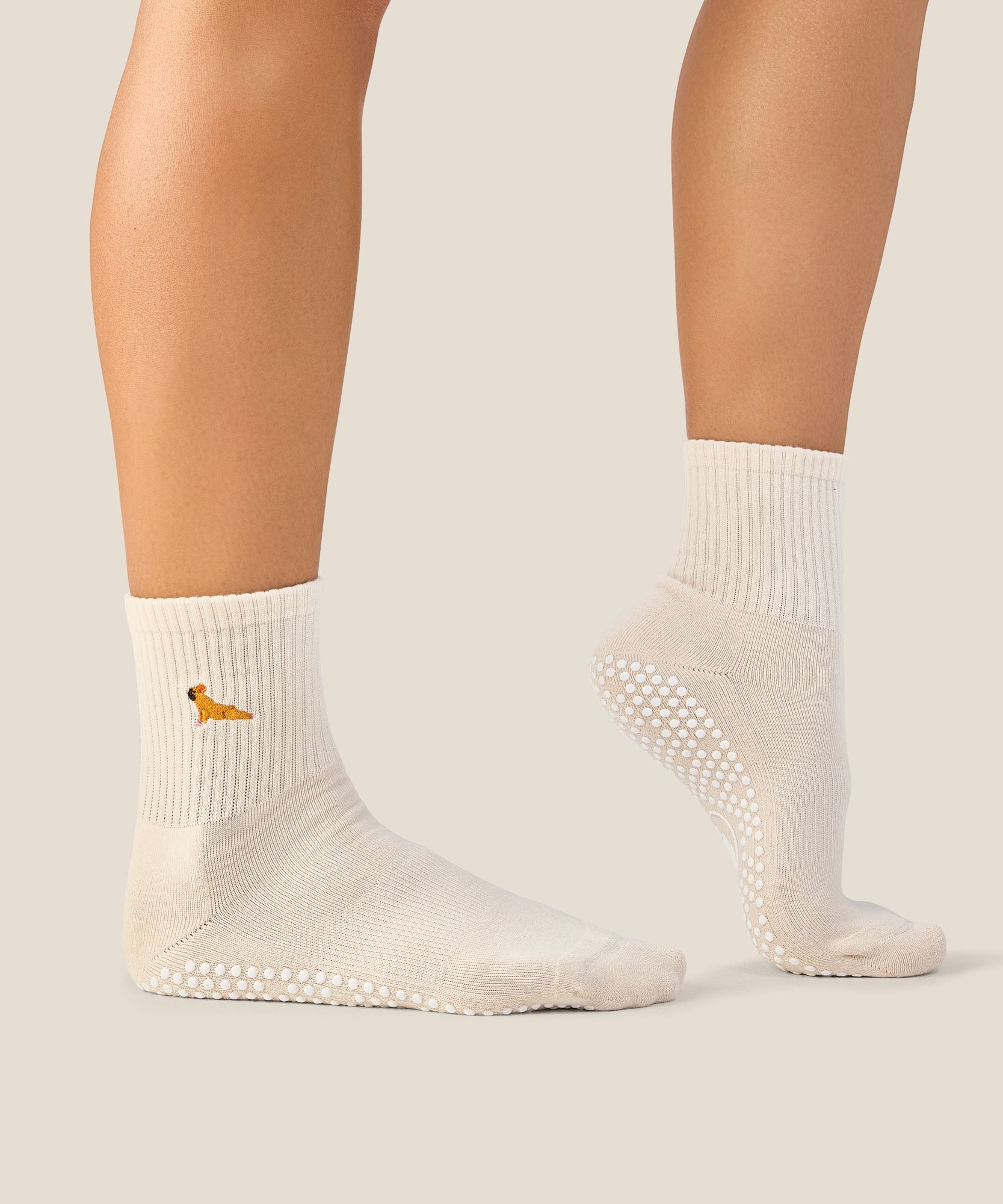 Crew Grip Socks - French Bulldog Oat