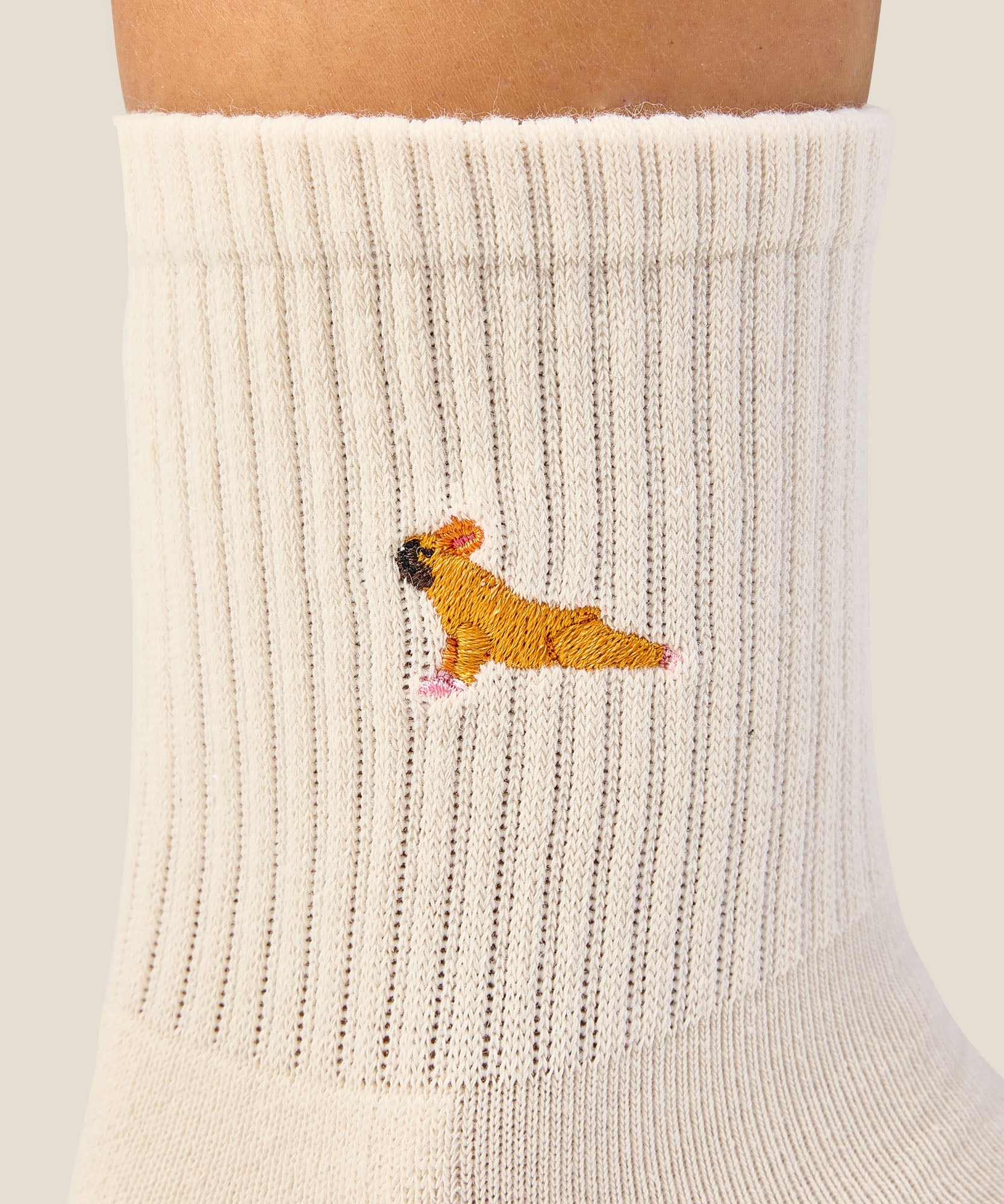 Crew Grip Socks - French Bulldog Oat