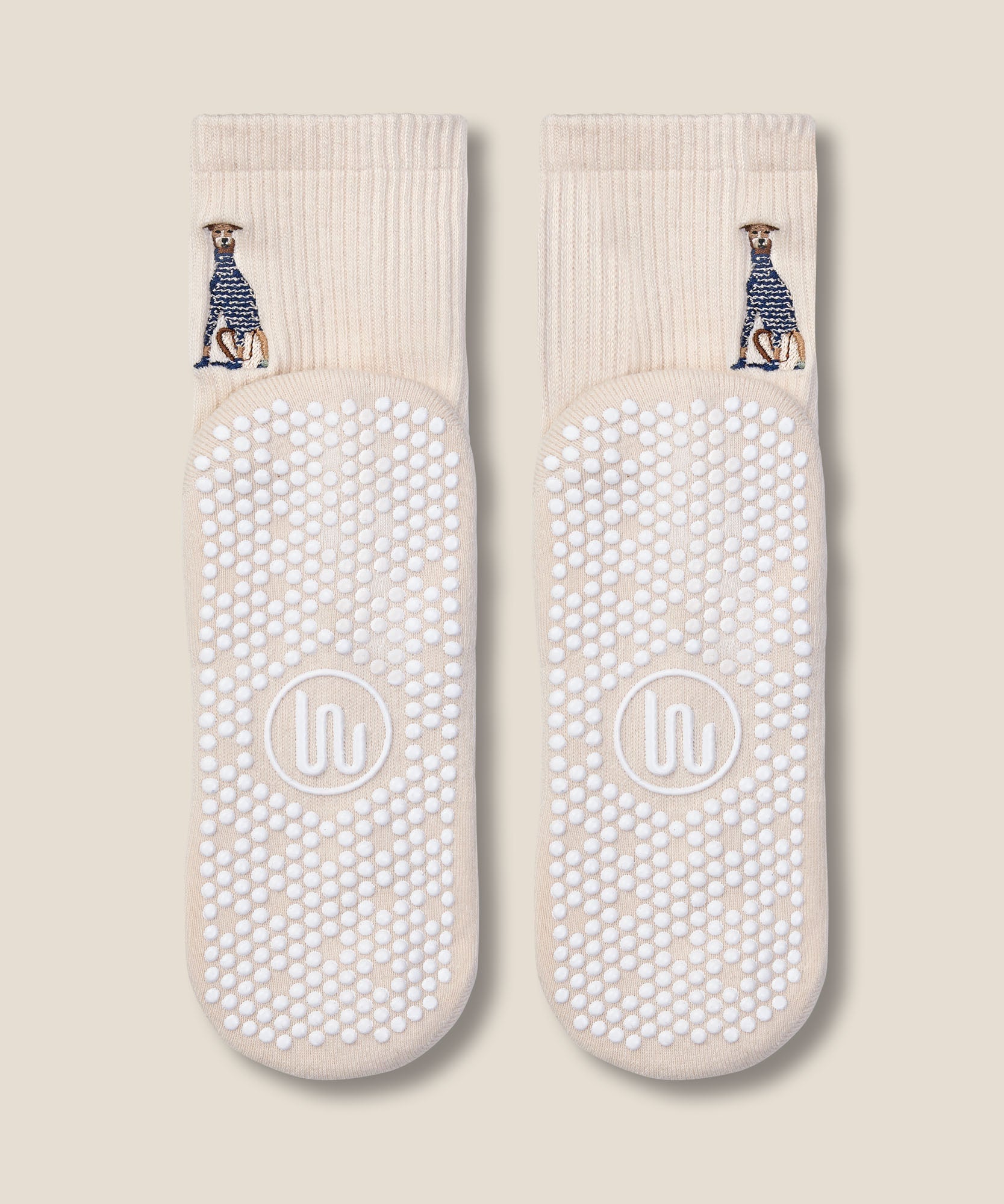 Crew Grip Socks - Greyhound Oat