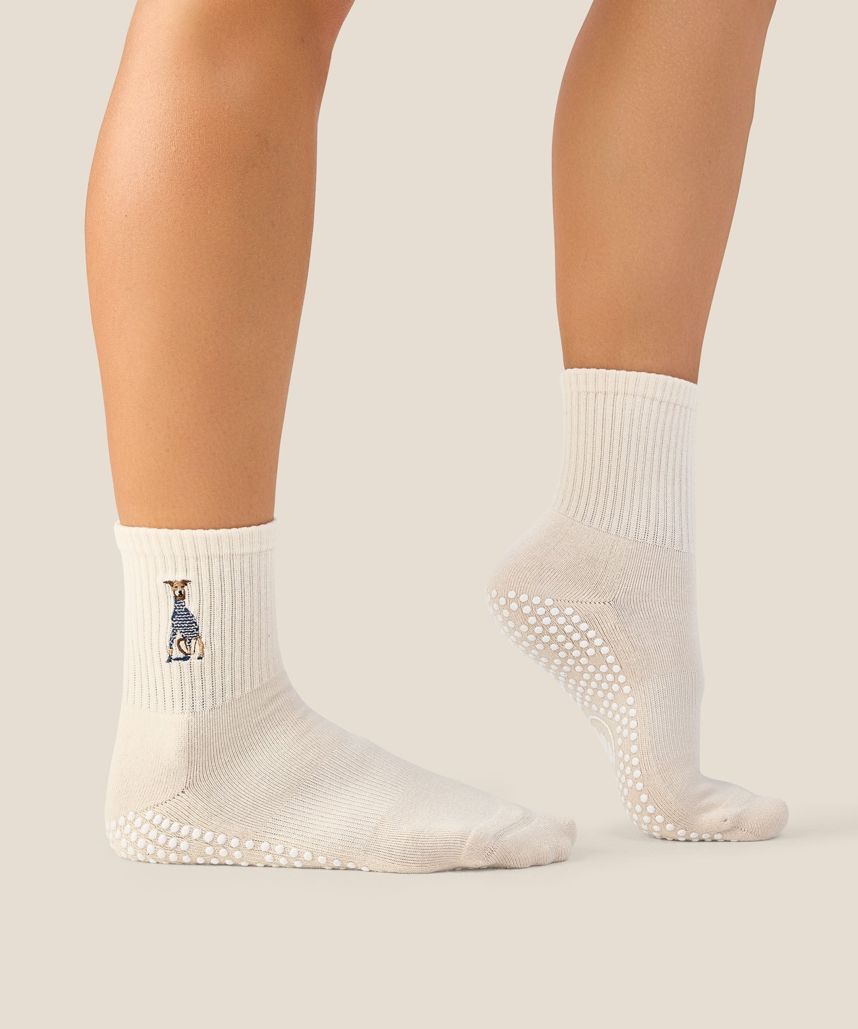 Crew Grip Socks - Greyhound Oat