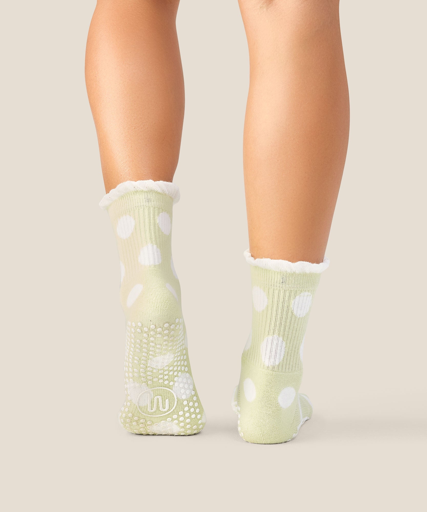 Crew Grip Socks - Polka Dot Matcha