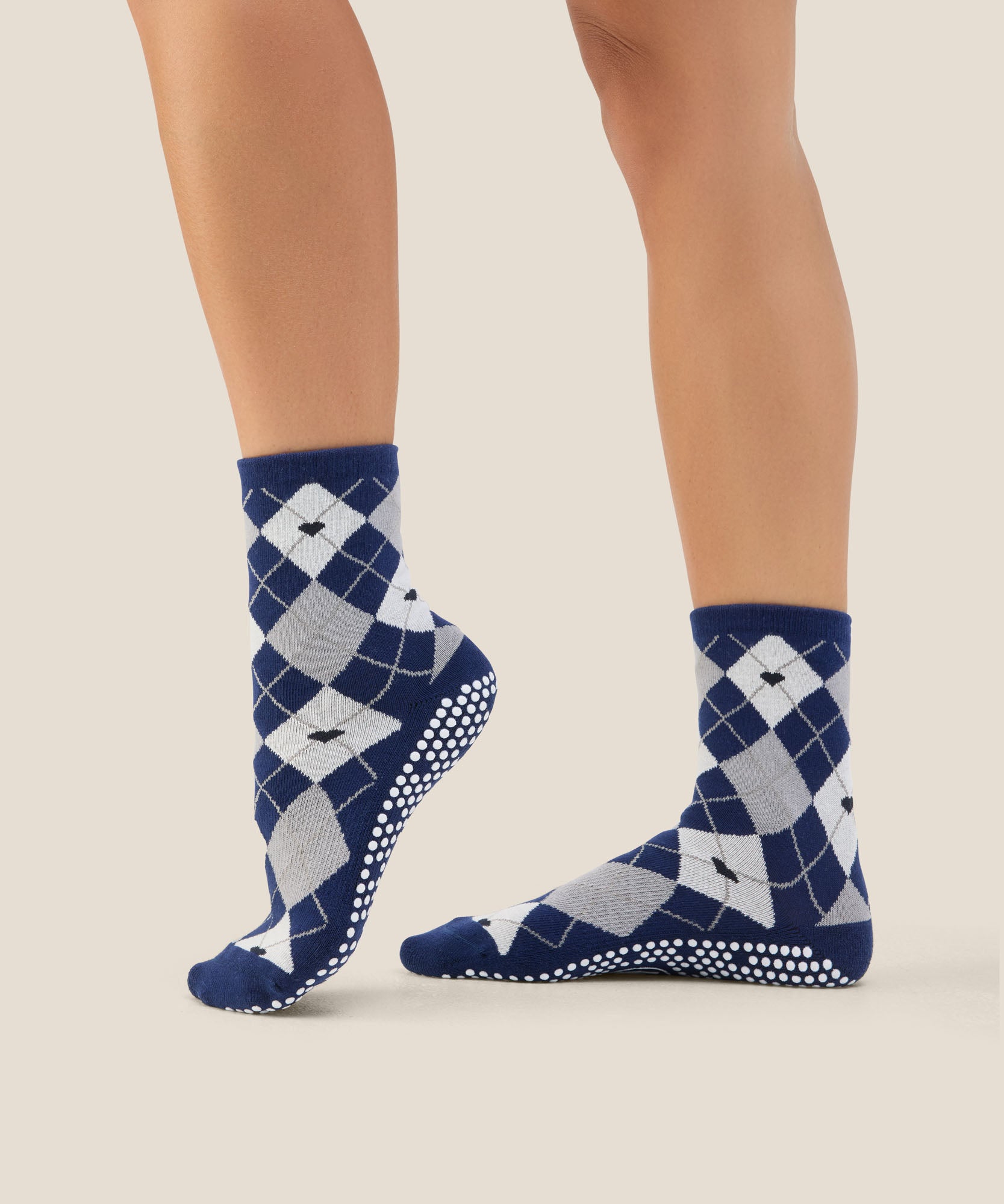 Crew Grip Socks - Argyle Navy