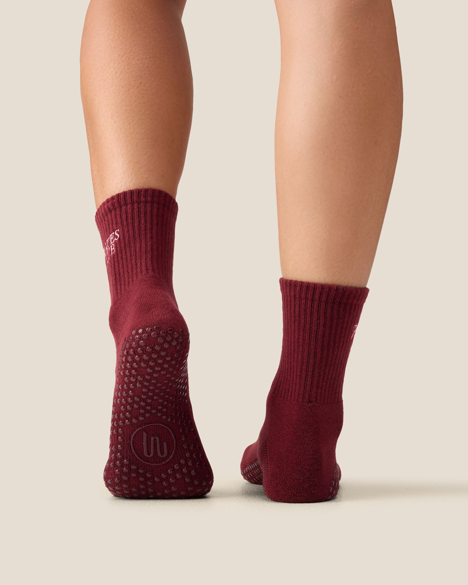 Crew Grip Socks - Pilates Club Cabernet