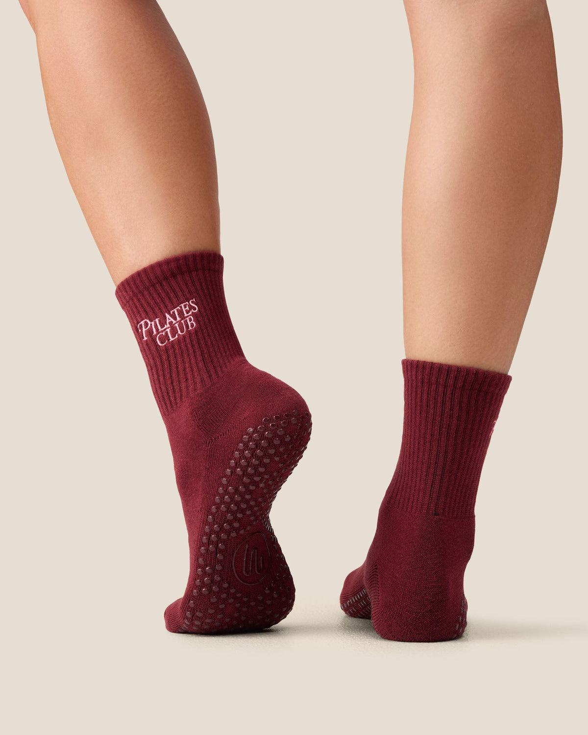 Crew Grip Socks - Pilates Club Cabernet