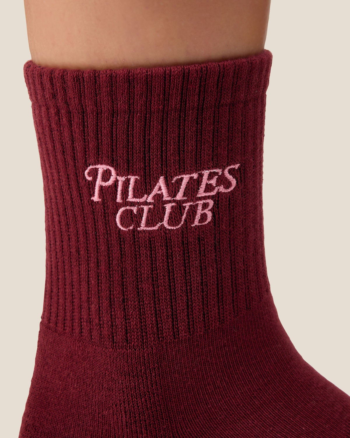 Crew Grip Socks - Pilates Club Cabernet