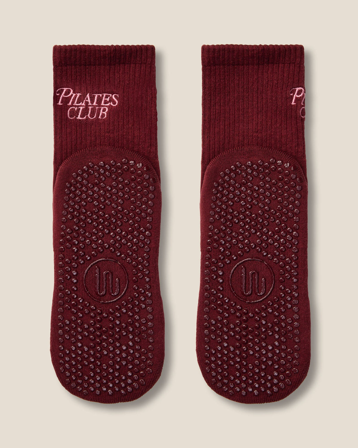 Crew Grip Socks - Pilates Club Cabernet