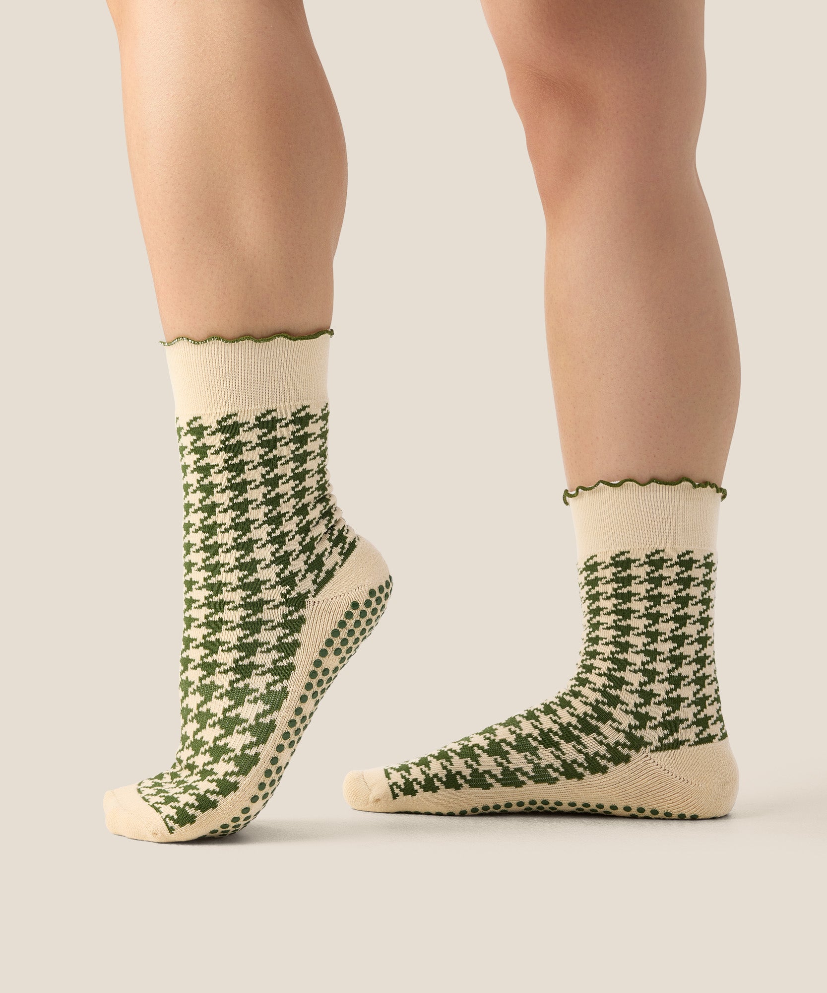 Crew Grip Socks - Houndstooth Pine