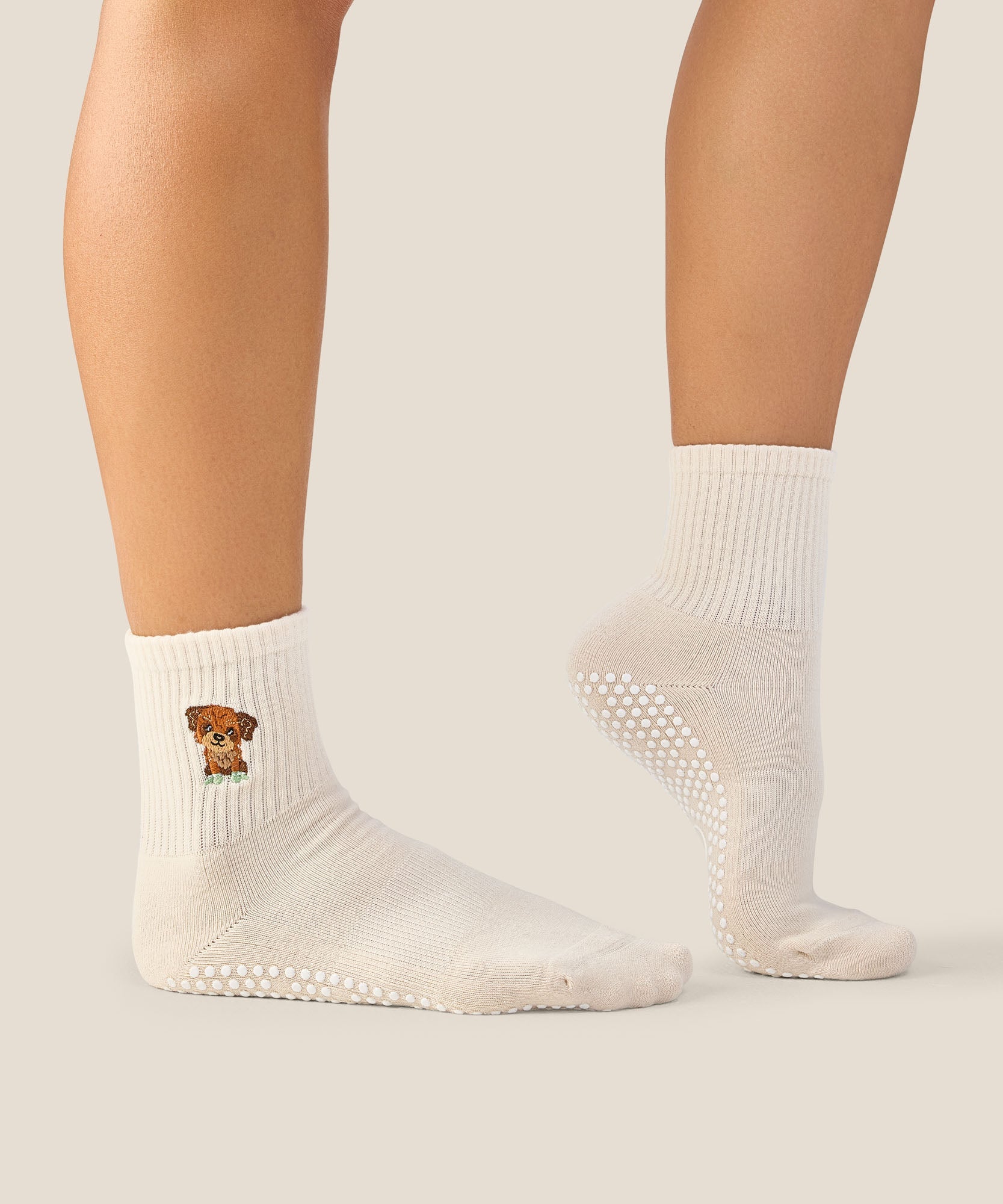 Crew Grip Socks - Poodle Oat