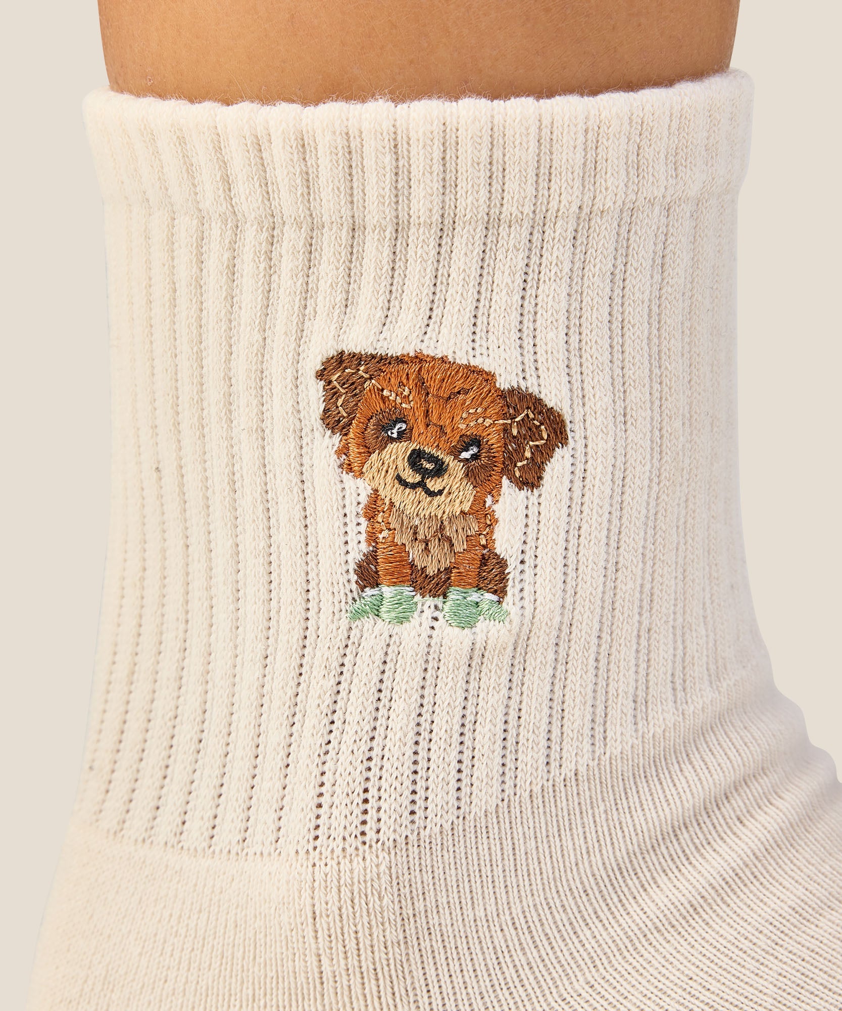 Crew Grip Socks - Poodle Oat
