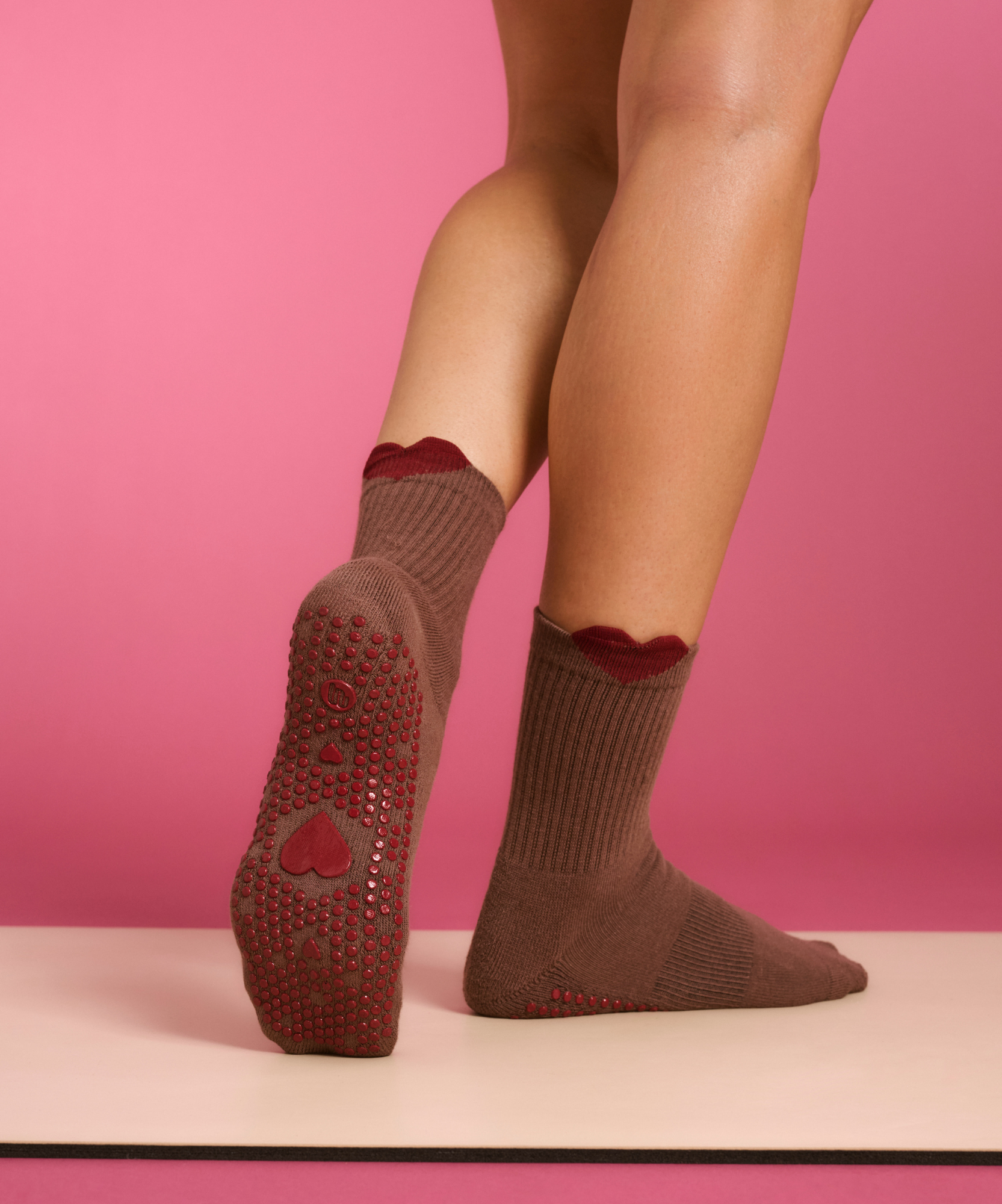 Crew Non Slip Grip Socks - Heartfelt