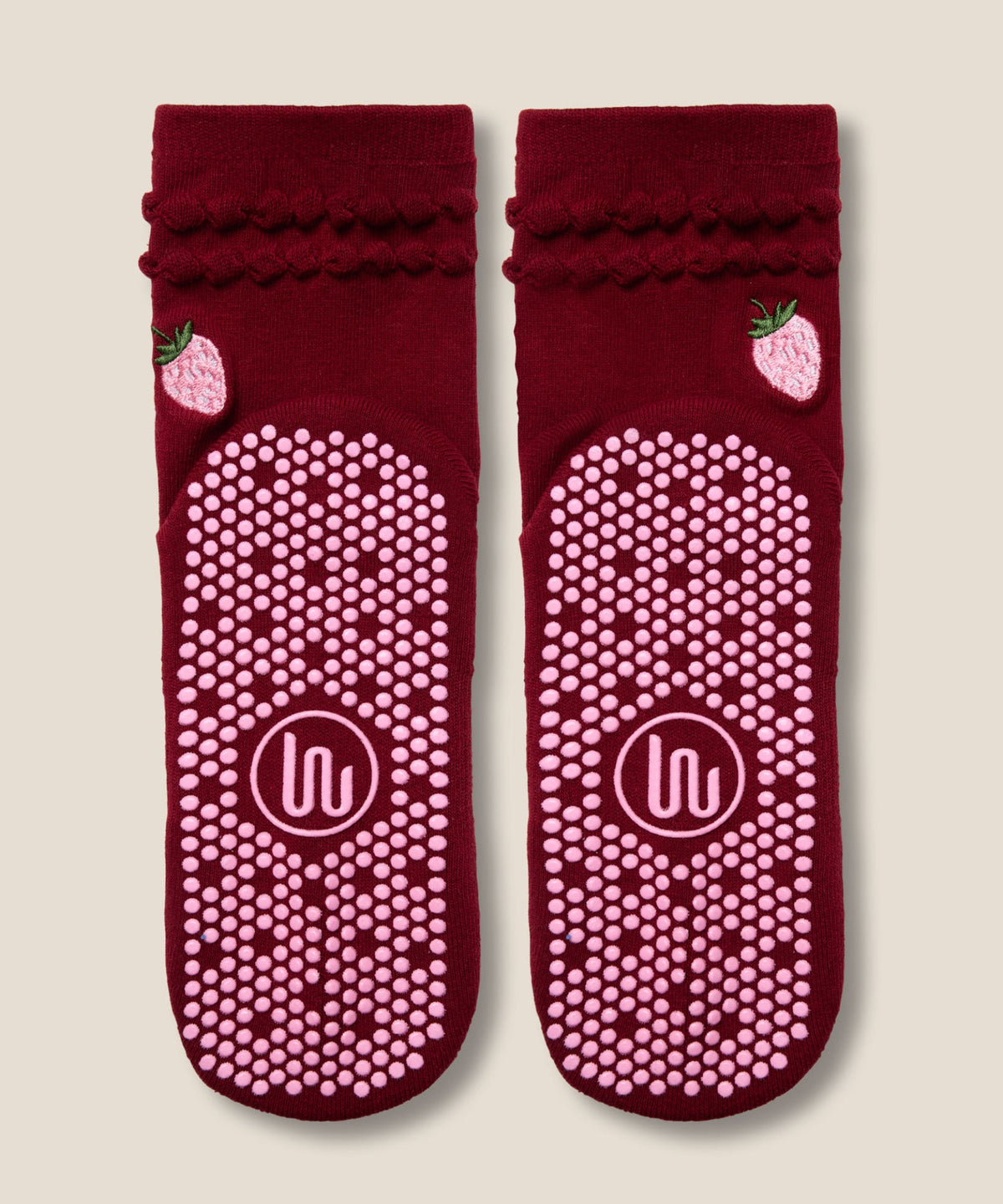 Crew Grip Socks - Strawberry Ruffle Ruby