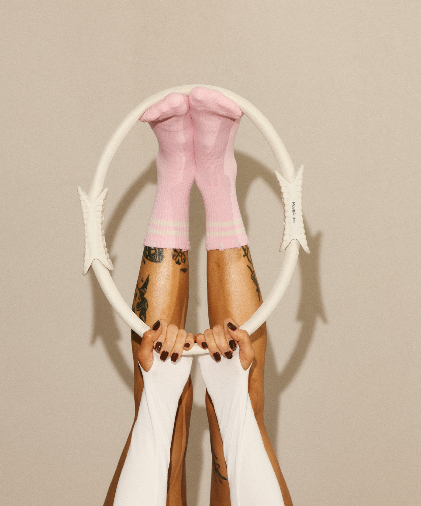 Crew Non Slip Grip Socks - Edgy Cool Pink