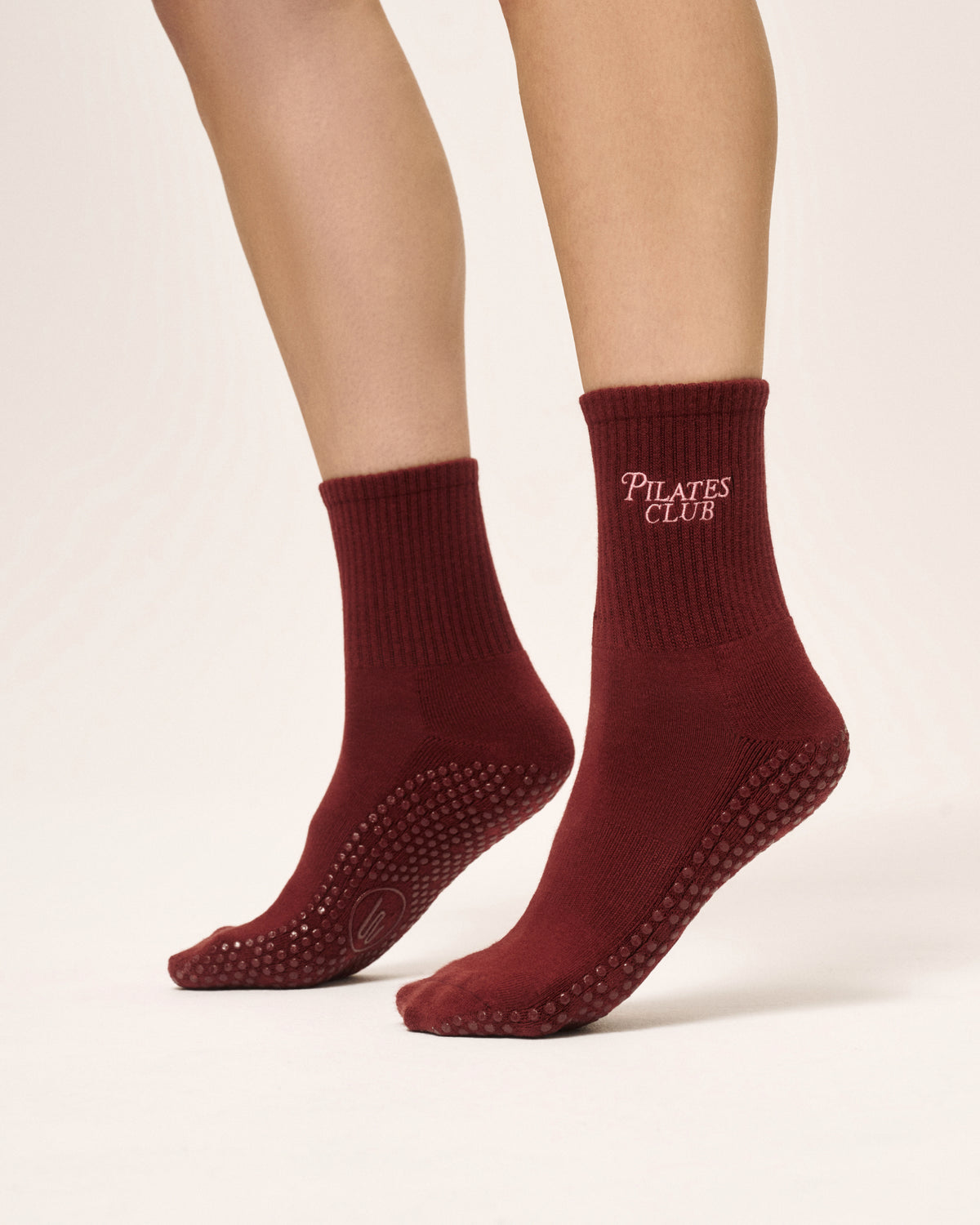 Crew Grip Socks - Pilates Club Cabernet