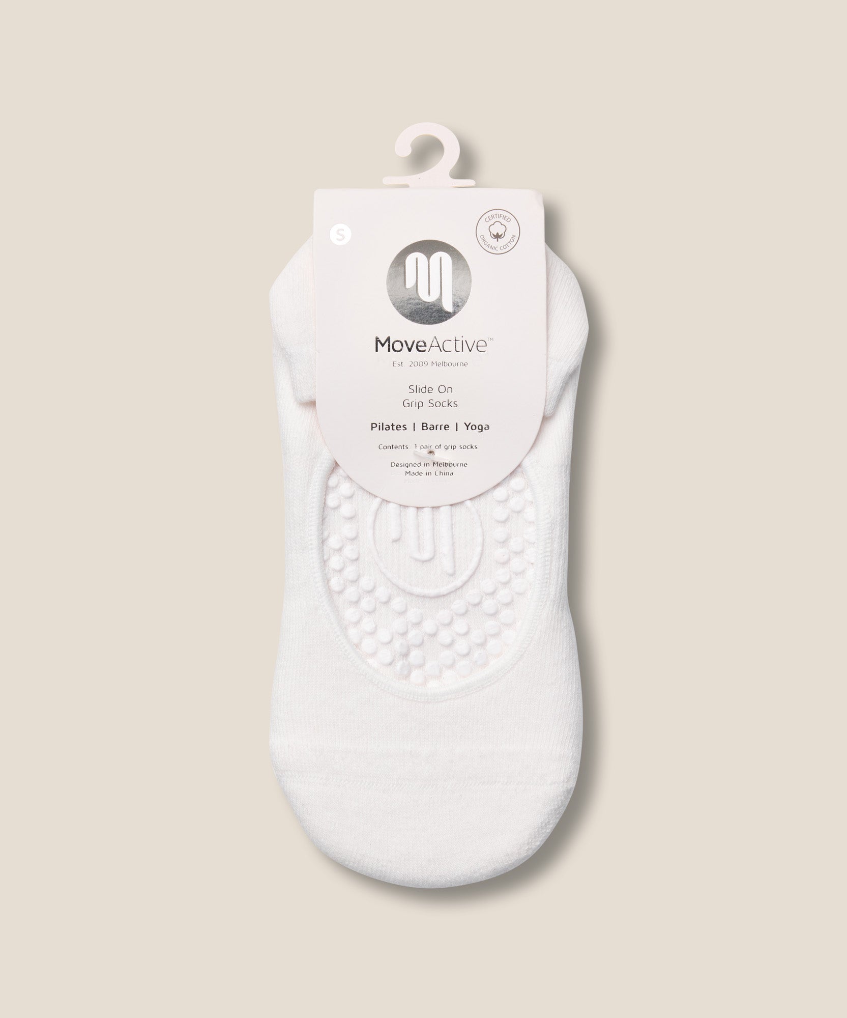 Slide On Grip Socks - Ivory