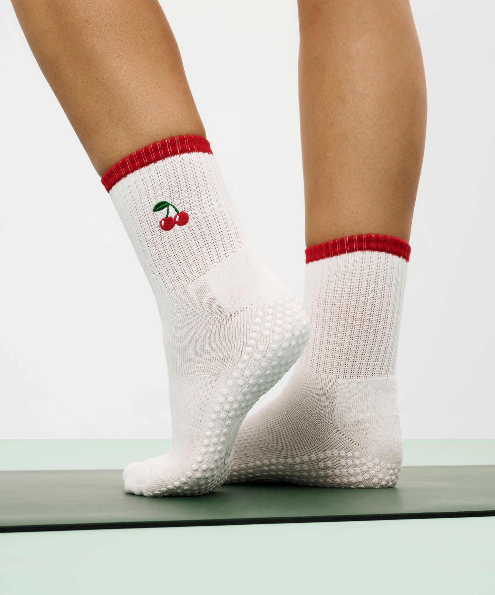 Crew Non Slip Grip Socks - Sweet Cherry