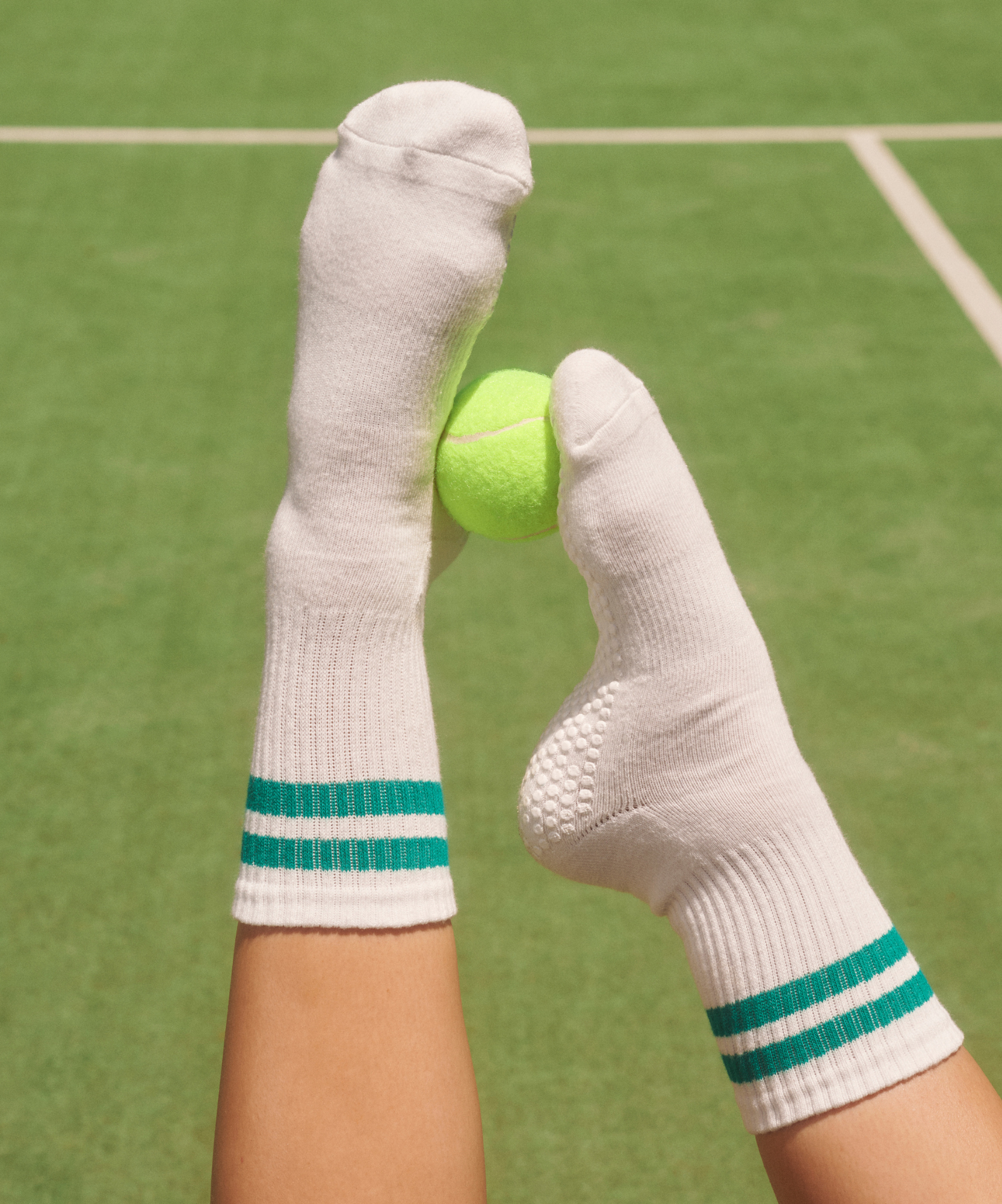 Crew Non Slip Grip Socks - Racquet Stripe