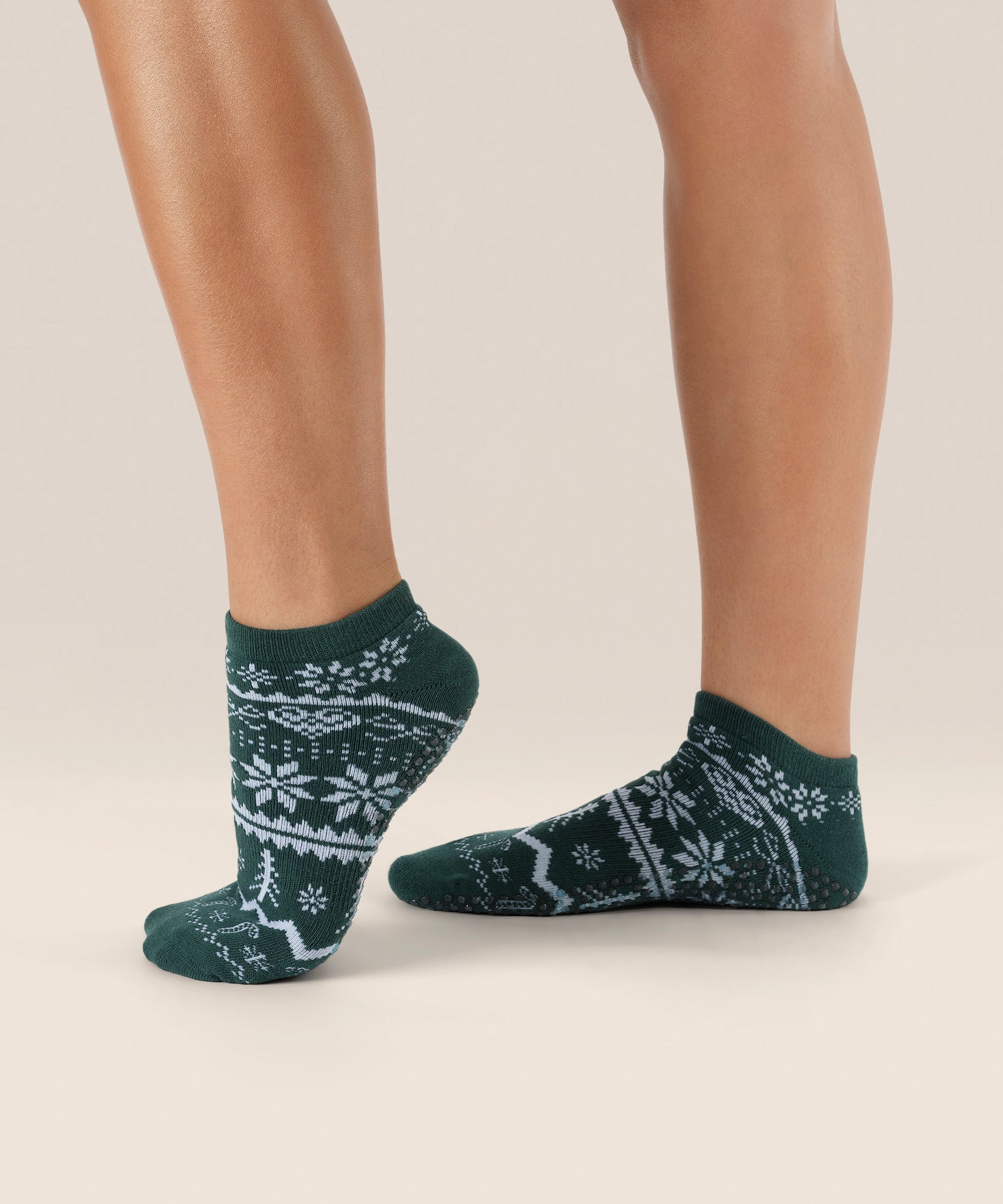Classic Low Rise Grip Socks - Snow Pine