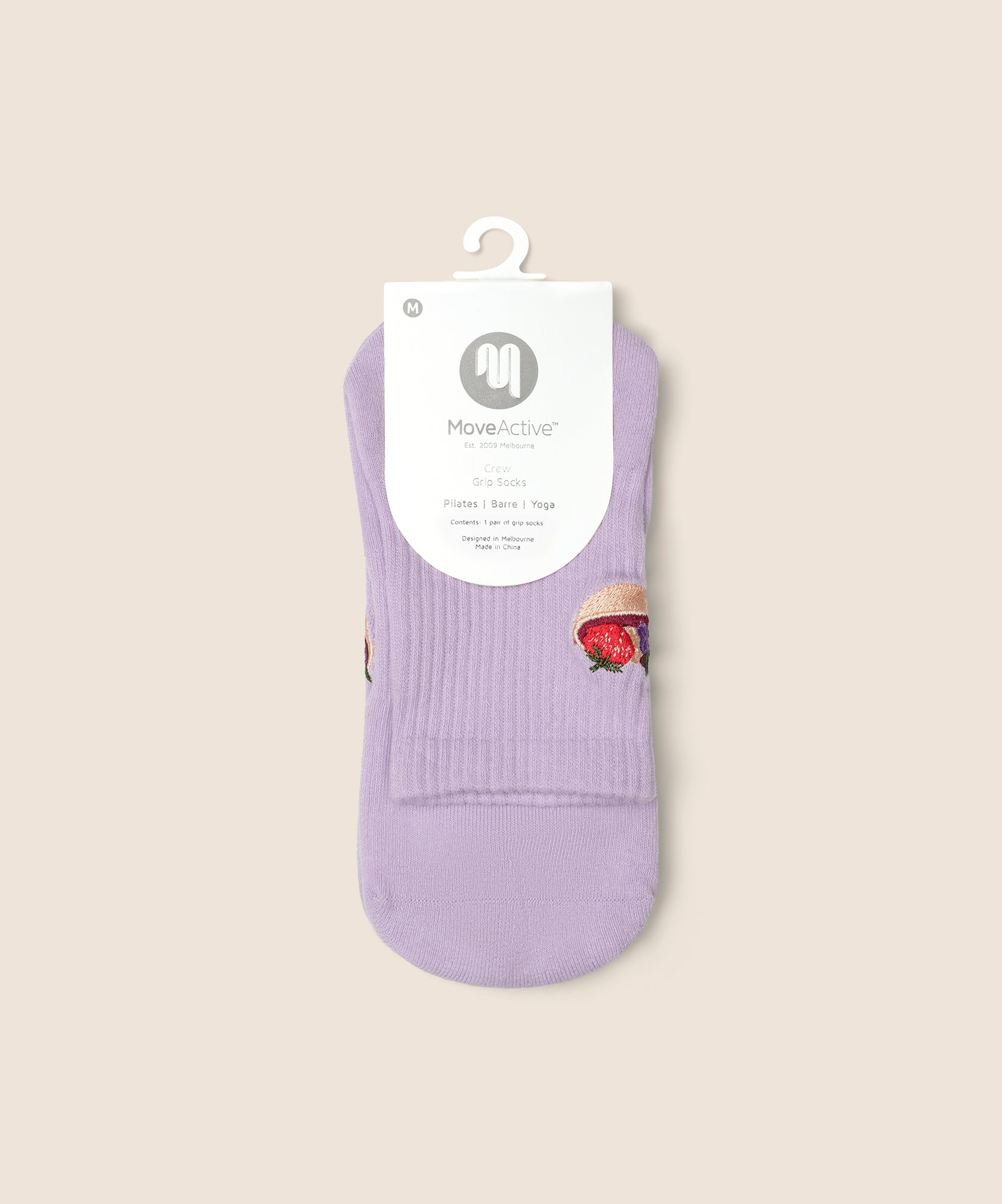 Crew Non Slip Grip Socks - Acai Bowl