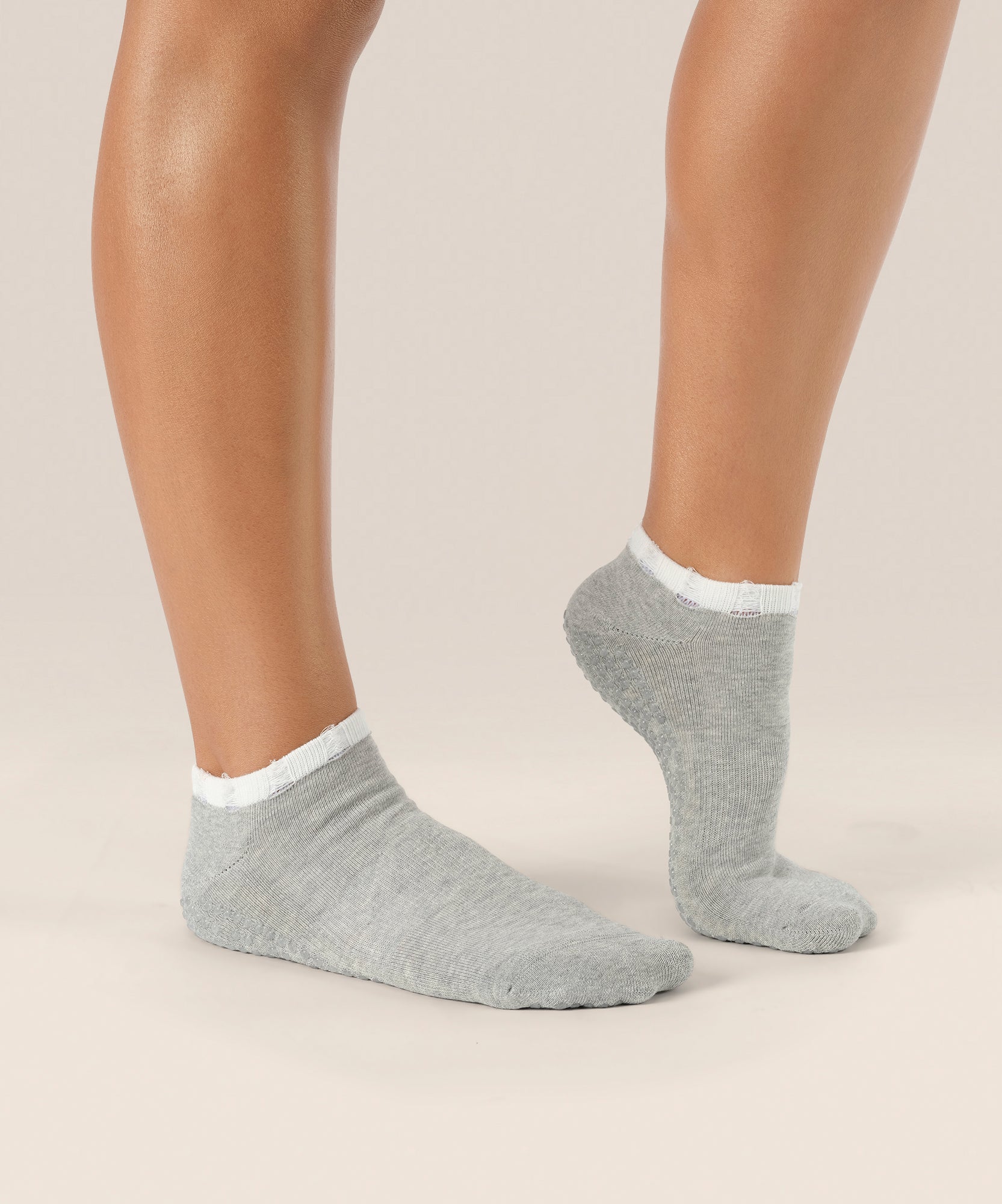 Classic Low Rise Grip Socks - Marle Grey
