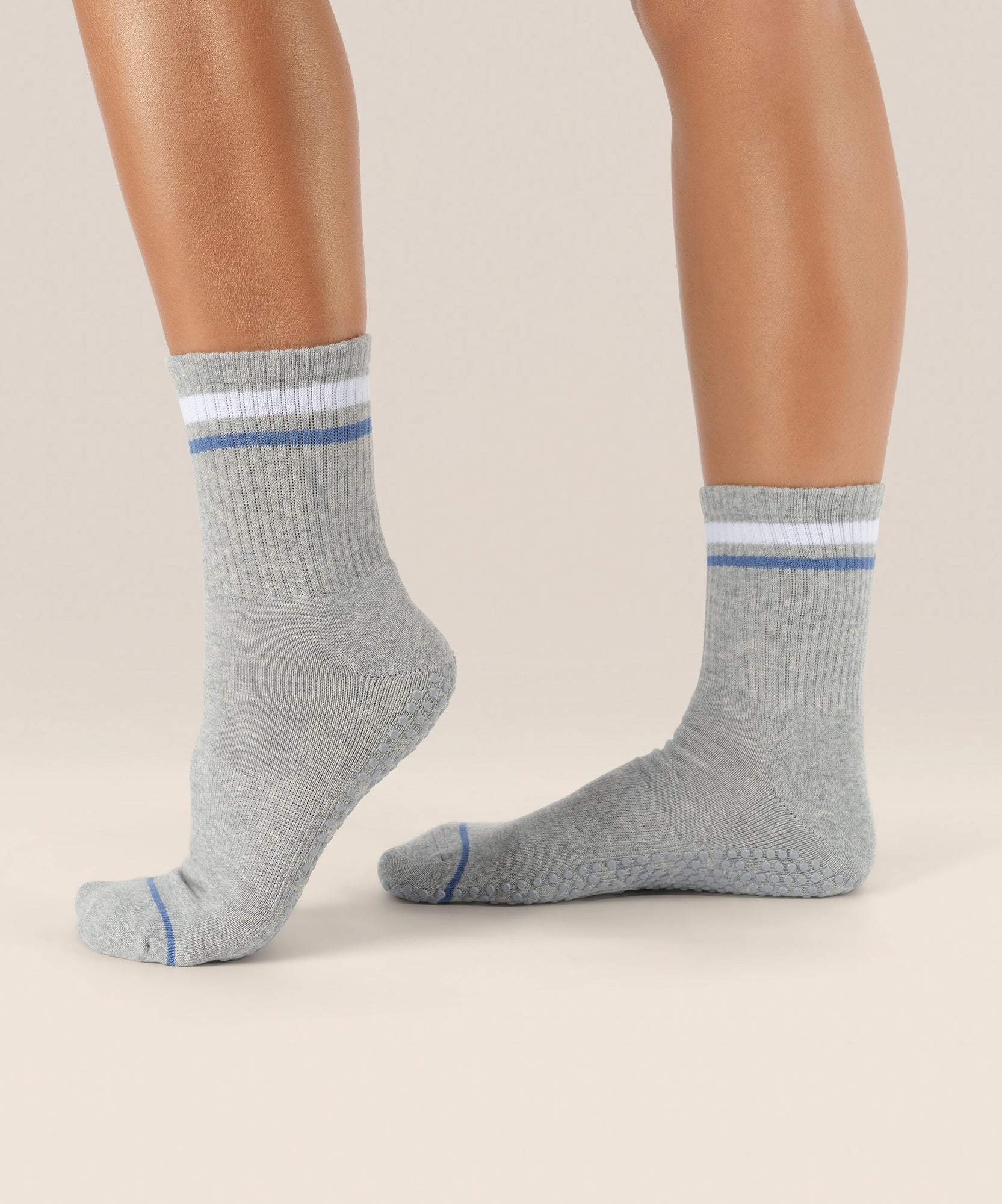 Crew Non Slip Grip Socks - Varsity Stripe Marle