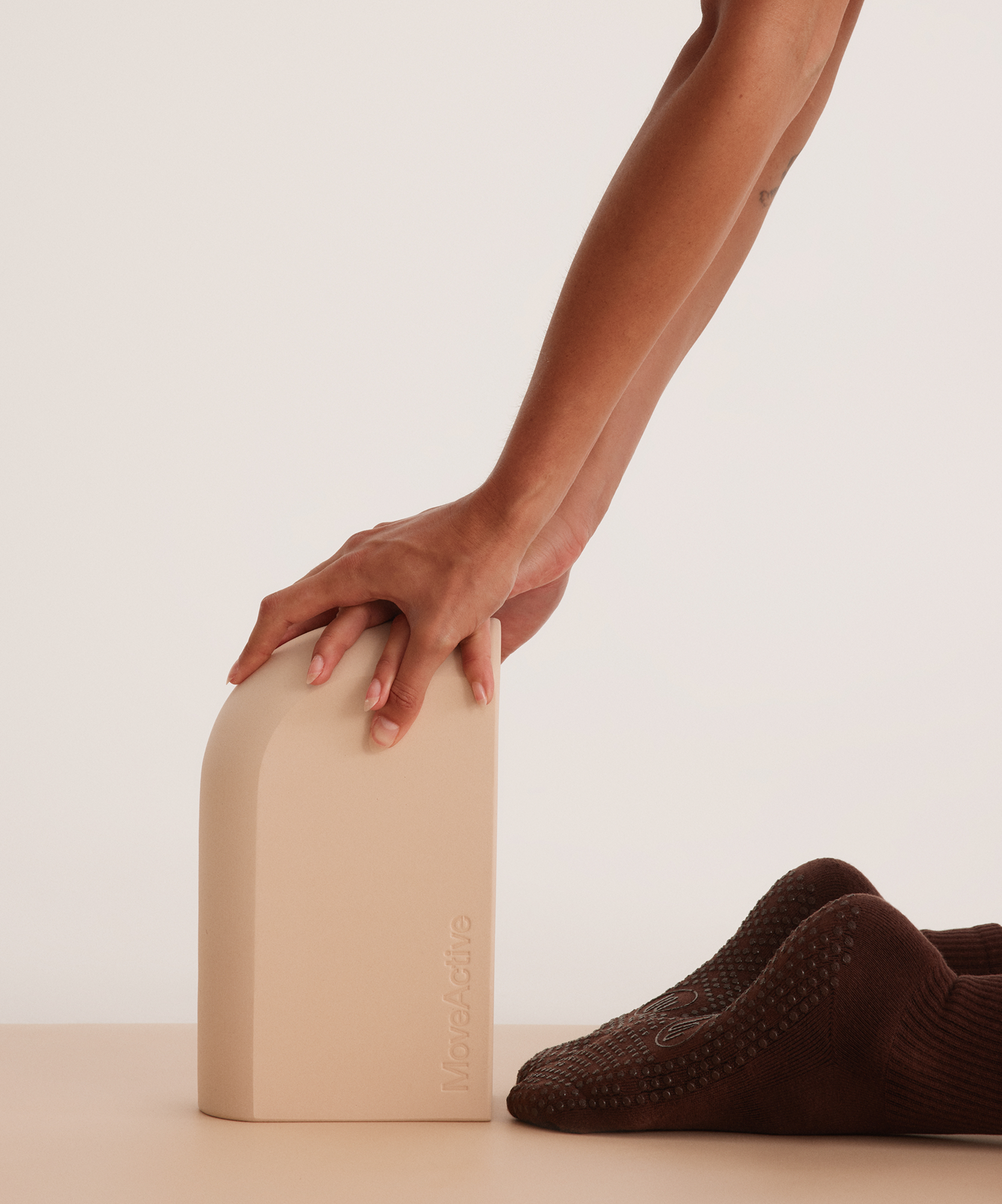 Curved Yoga Block - Almond